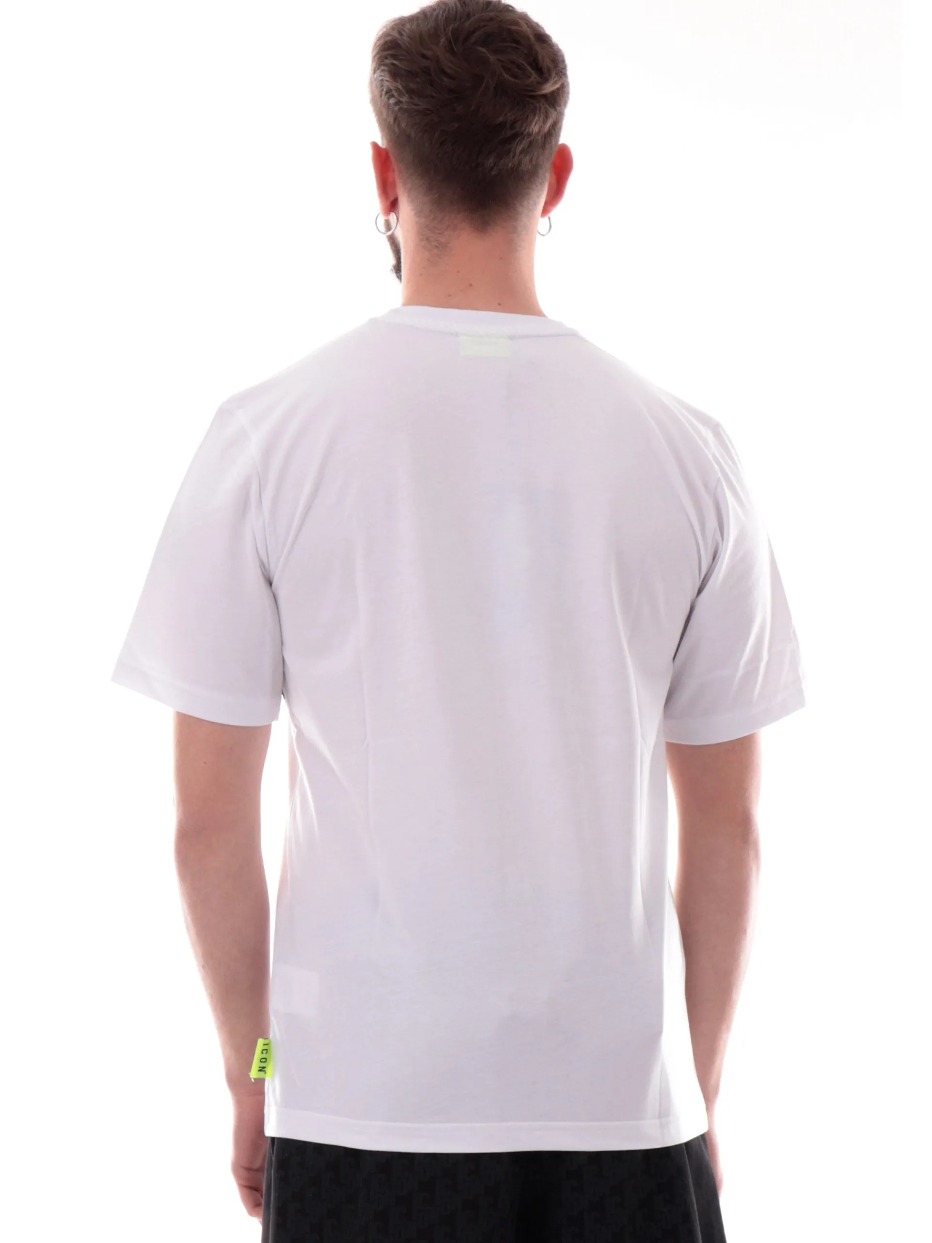 ICON T-Shirt*T-shirt bianca da uomo Logo a fascia oro e nera ICUS2S5T051 BIAN