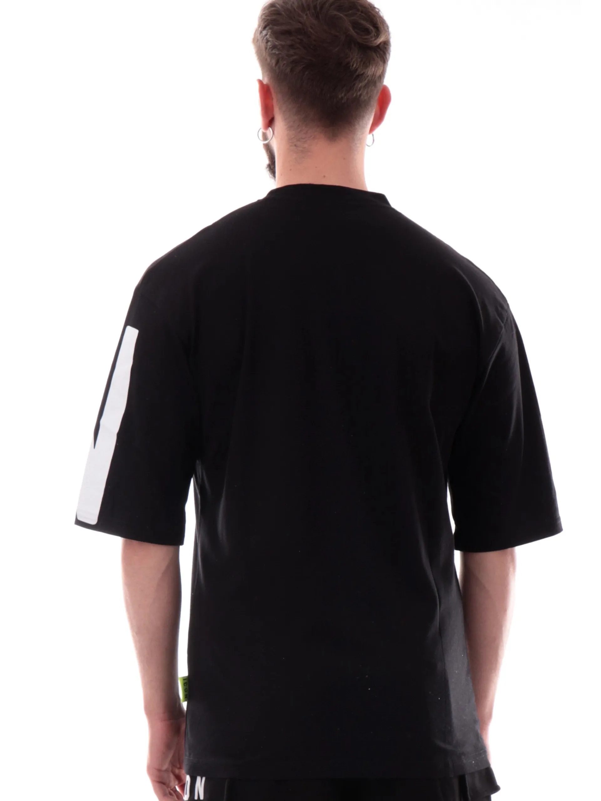 ICON T-Shirt*T-shirt Nera da uomo Logo bianco Maxi ICUS2S5T063