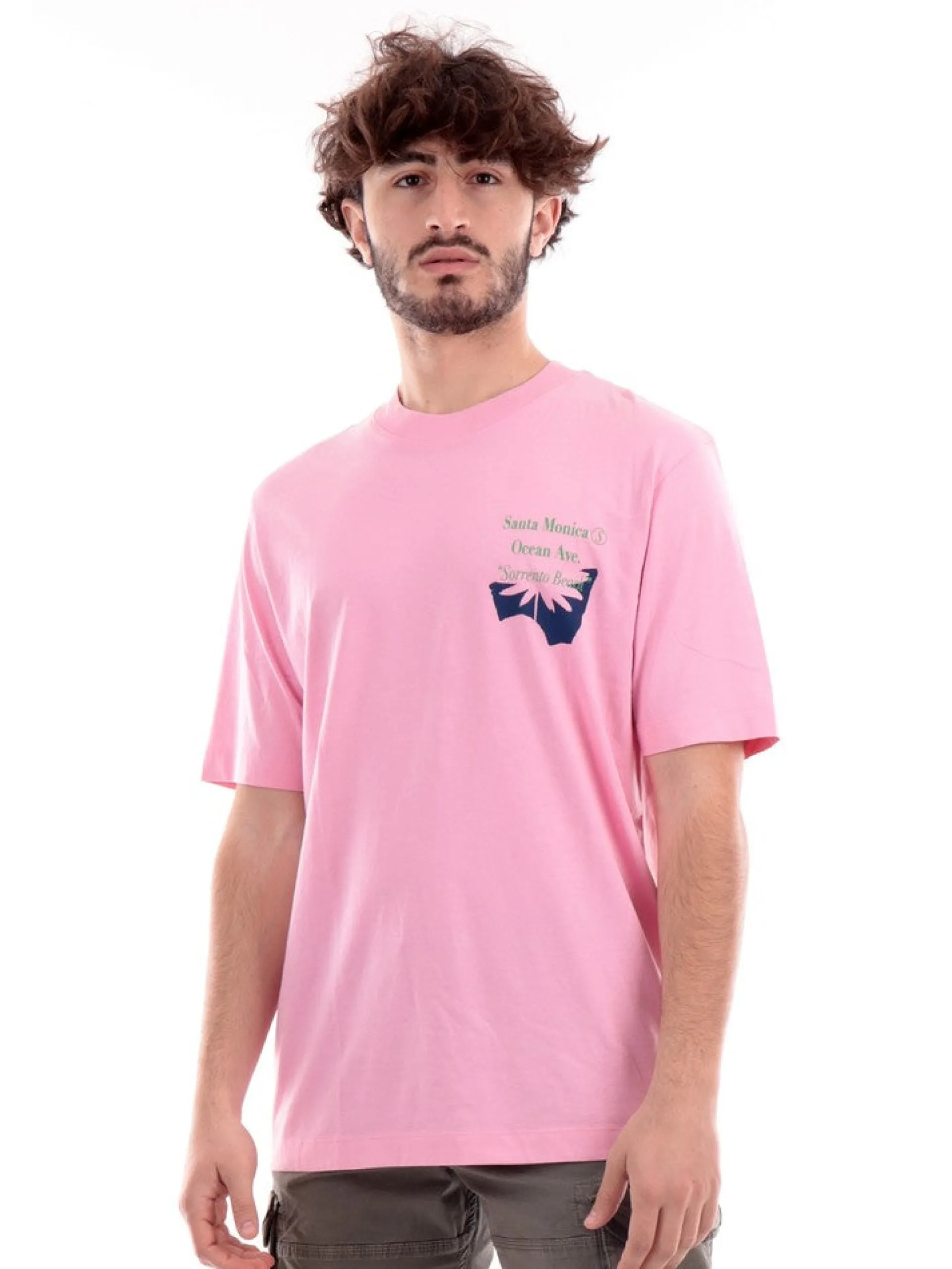 JACK&JONES T-Shirt*T-Shirt Jack and Jones rosa da uomo, maxi stampa 12230007