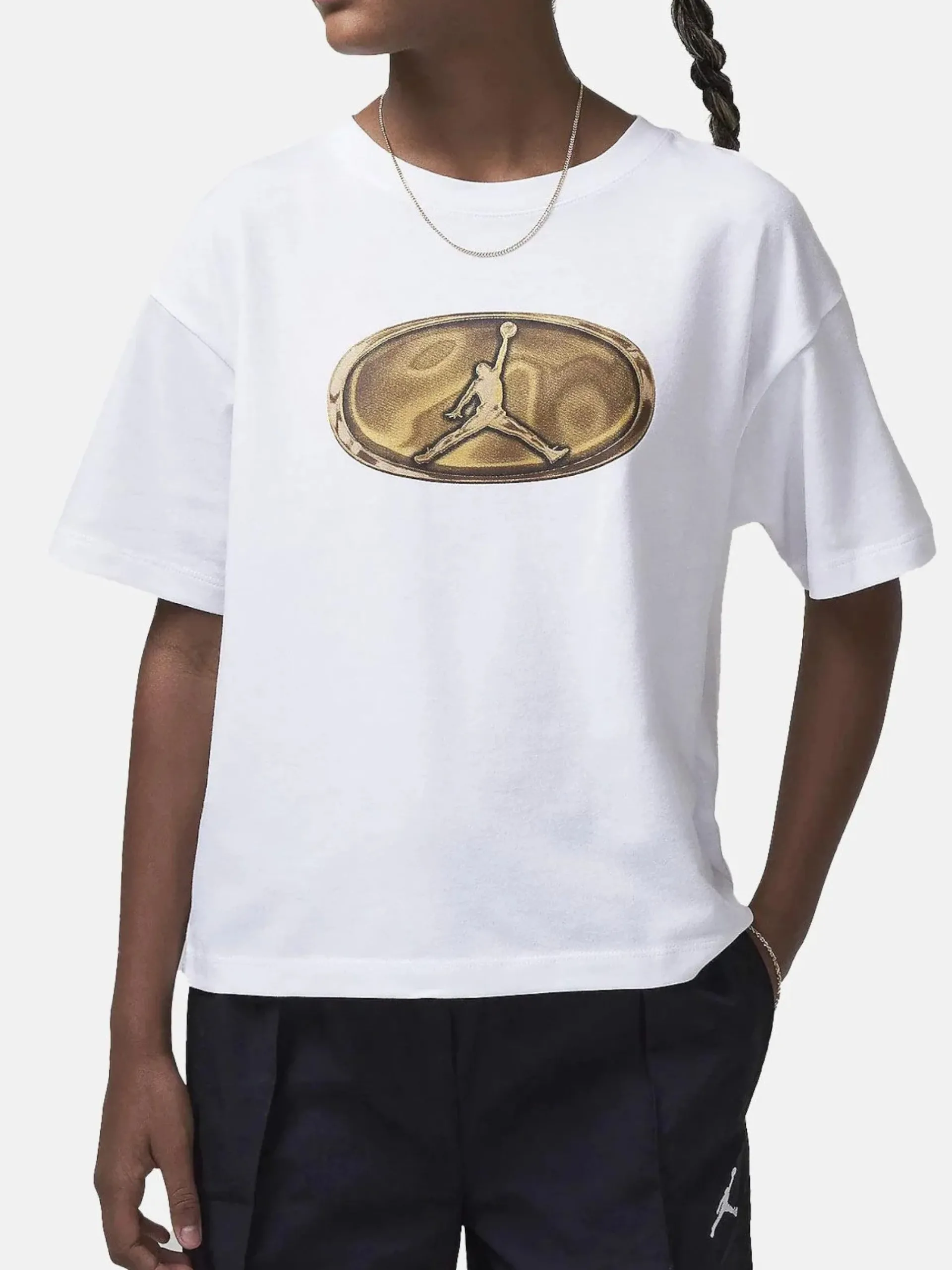NIKE JORDAN T-Shirt*T-Shirt Jordan Bianca con logo oro 45D550