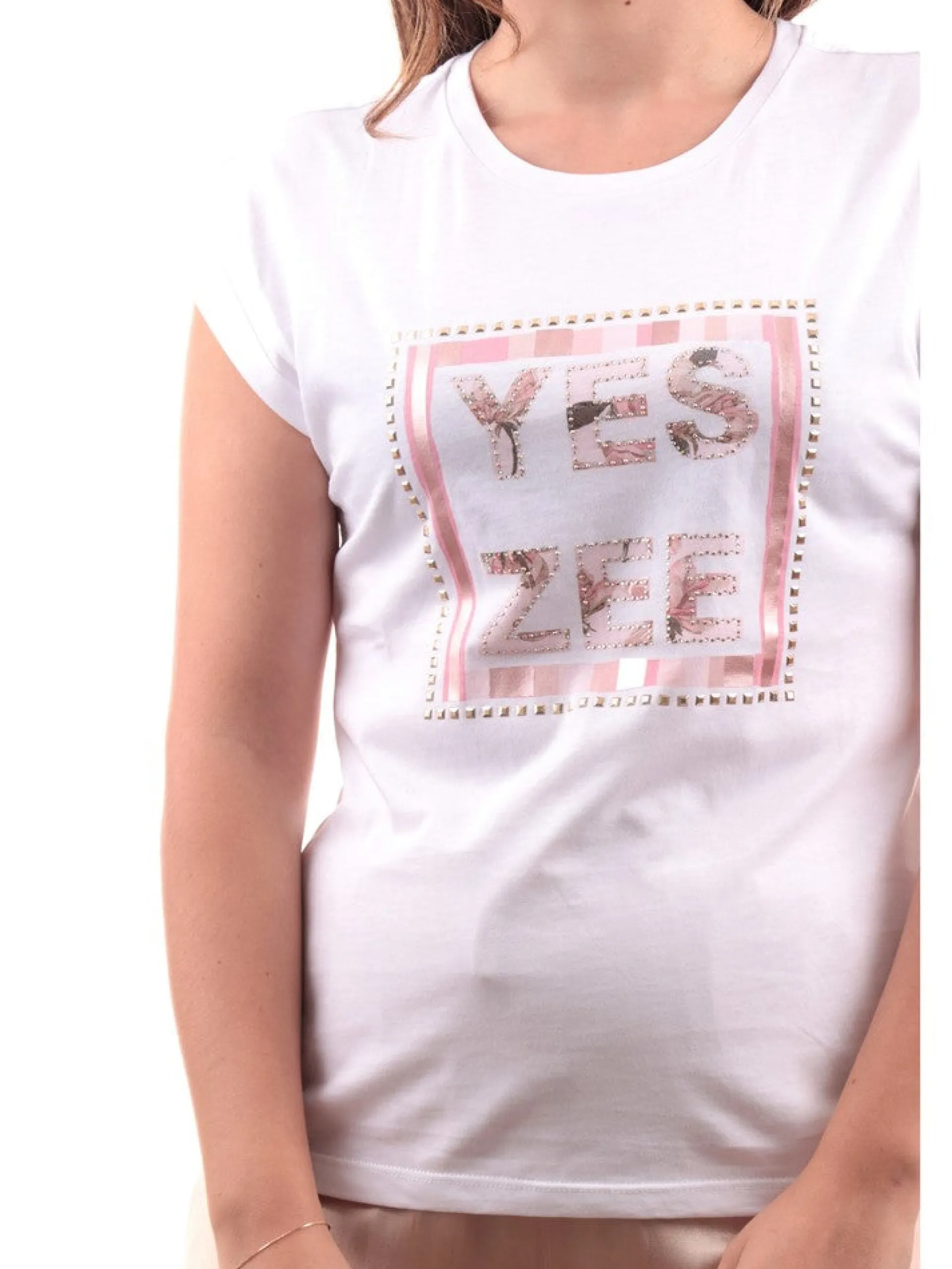 YES ZEE T-Shirt*T-shirt kimono bianca da donna T239LU020