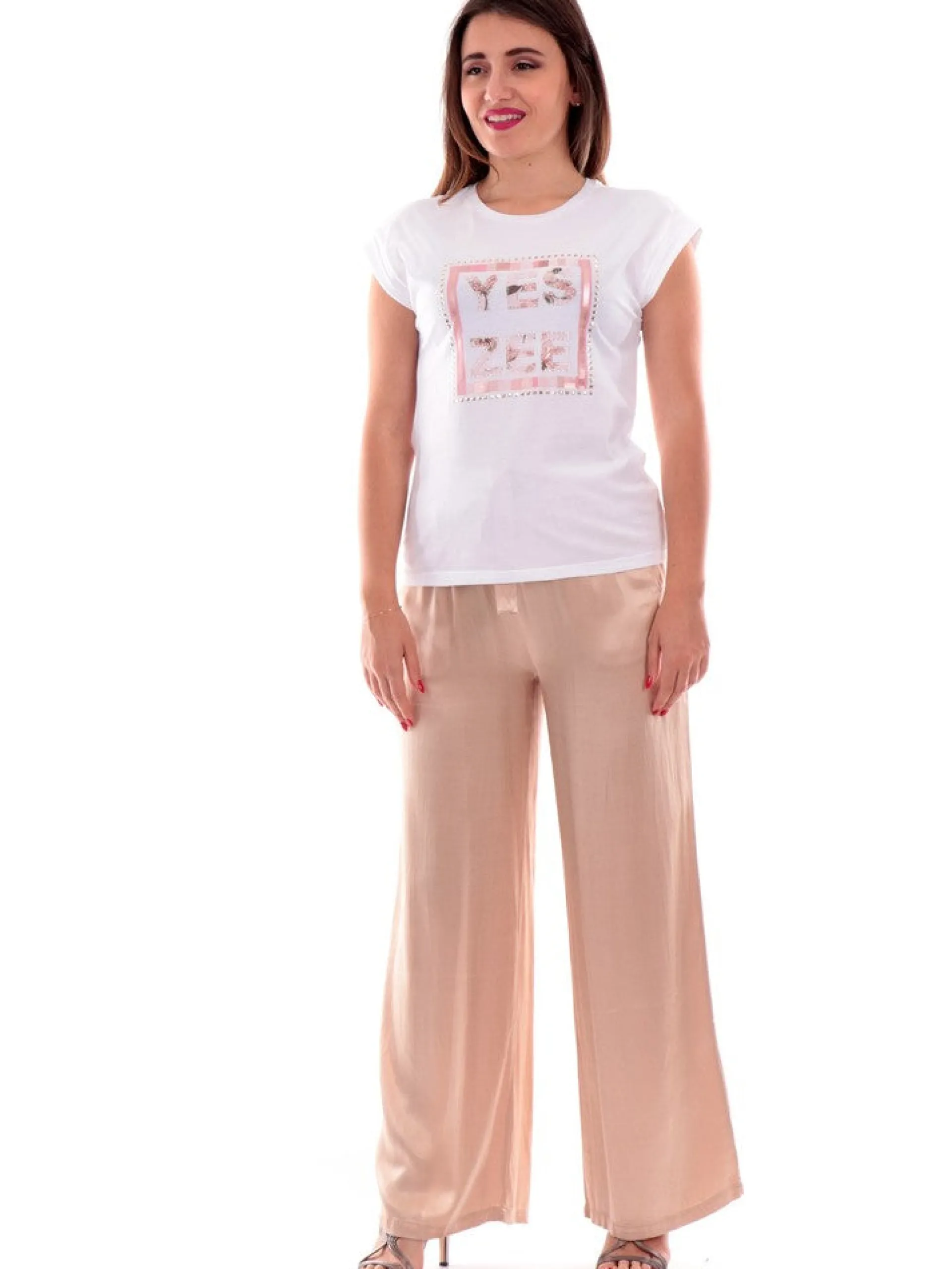 YES ZEE T-Shirt*T-shirt kimono bianca da donna T239LU020