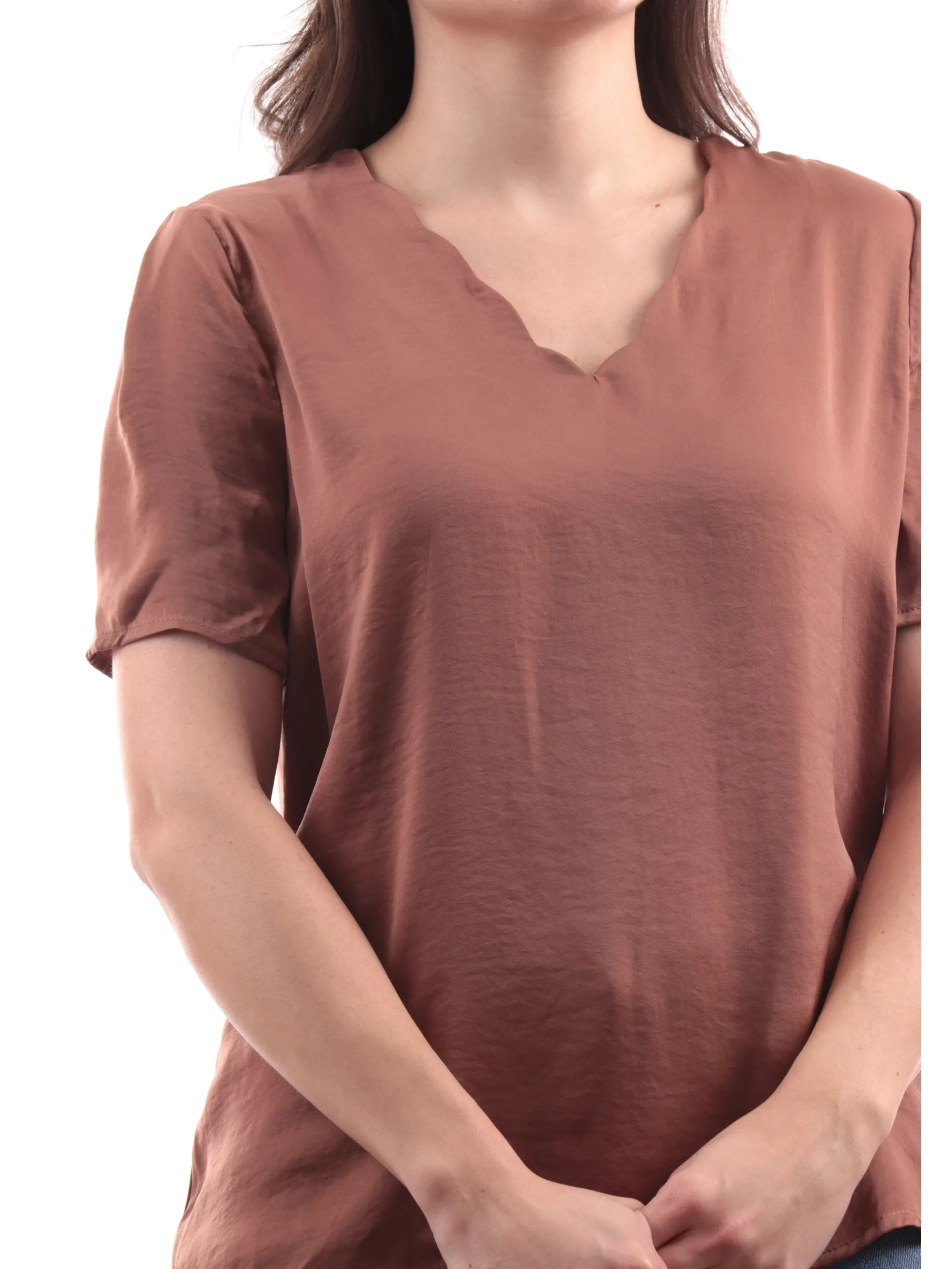 ONLY Maglie*T-Shirt marrone da donna V-Neck Top Wvn 15288127