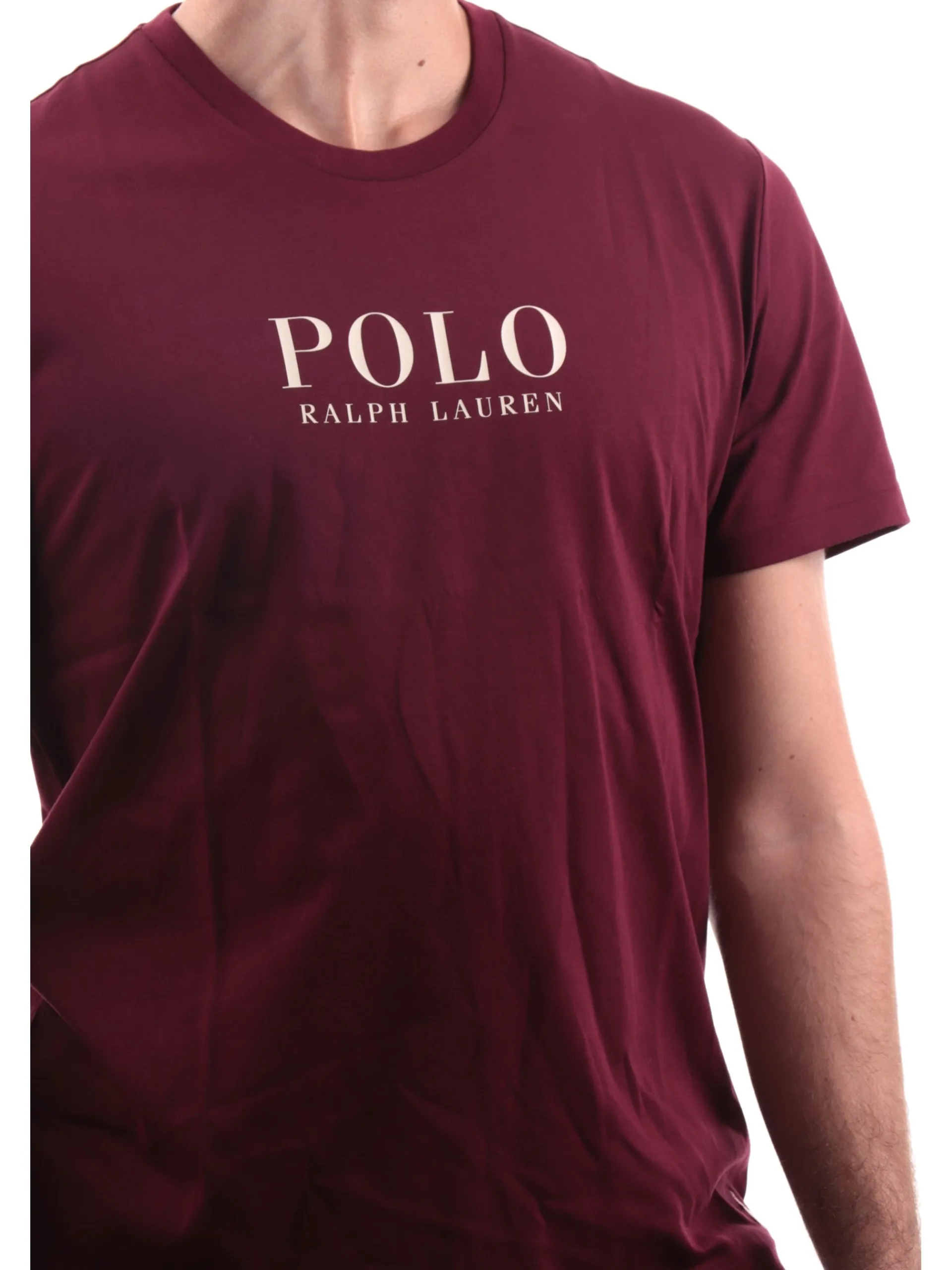 RALPH LAUREN T-Shirt*T-shirt bordeaux da uomo con grafica 714899613