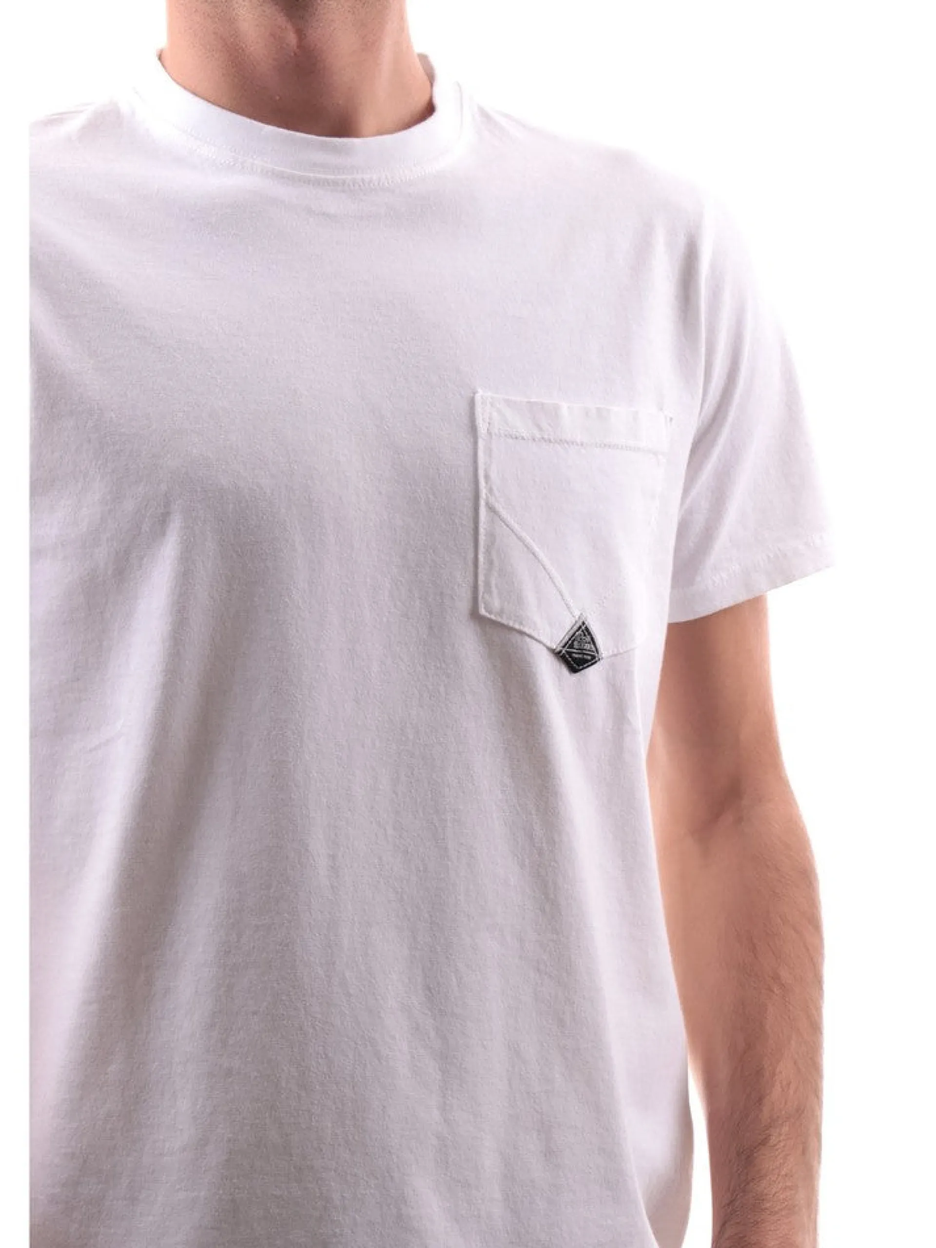 ROYROGERS T-Shirt*T-shirt Roy Rogers bianca da uomo con taschino RU90048CA16011C