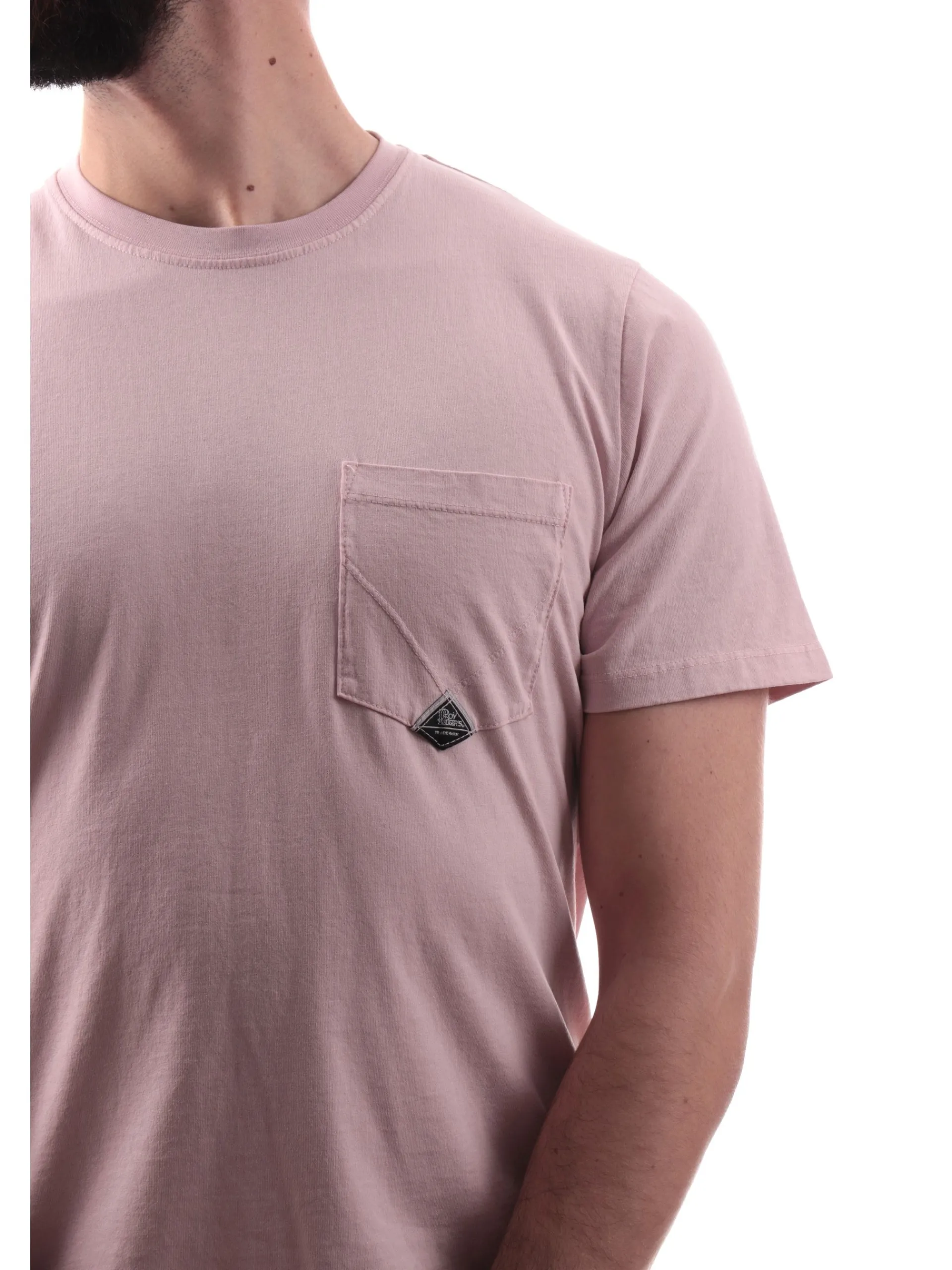 ROYROGERS T-Shirt*T-shirt Roy Rogers rosa da uomo con taschino RU90048CA160111