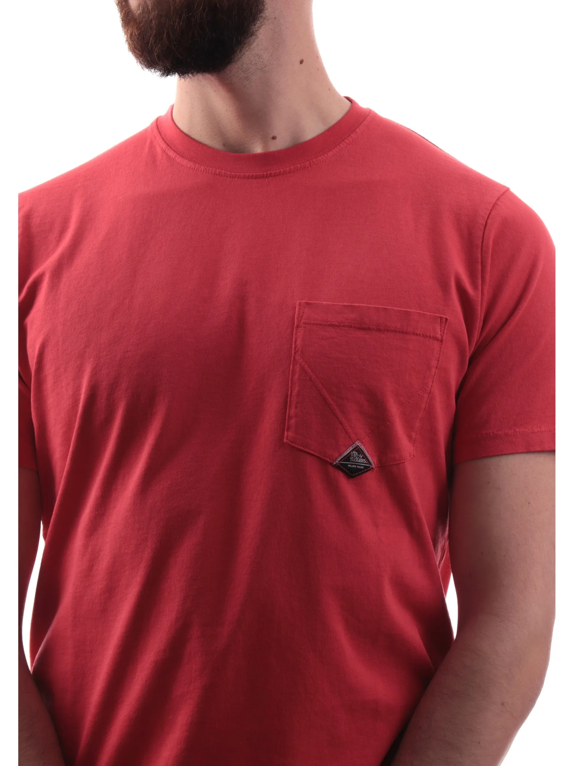 ROYROGERS T-Shirt*T-shirt Roy Rogers rossa da uomo con taschino RU90048CA160111