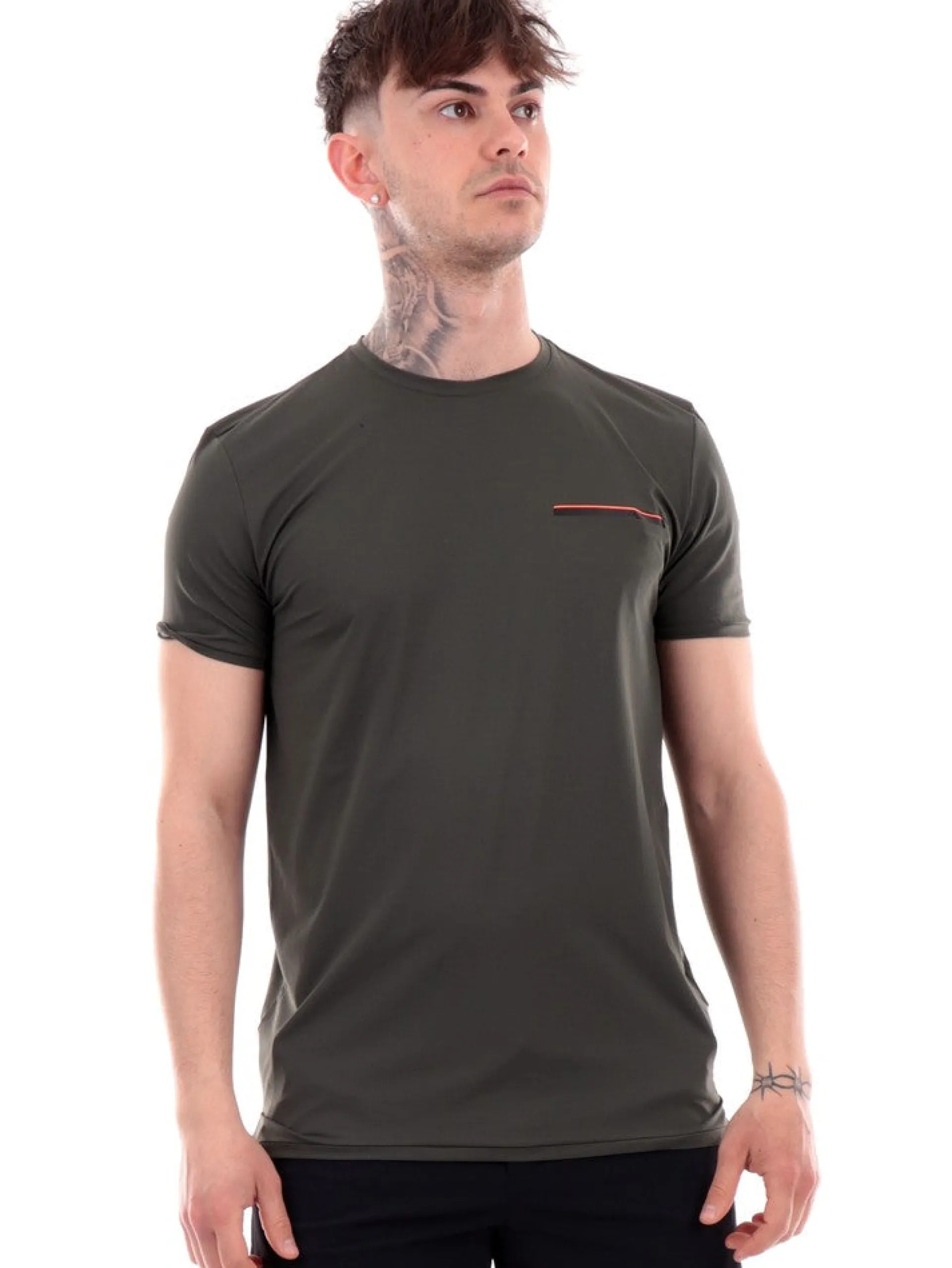 RRD T-Shirt*T-shirt verde da uomo con taschino Oxford Pocket 24213