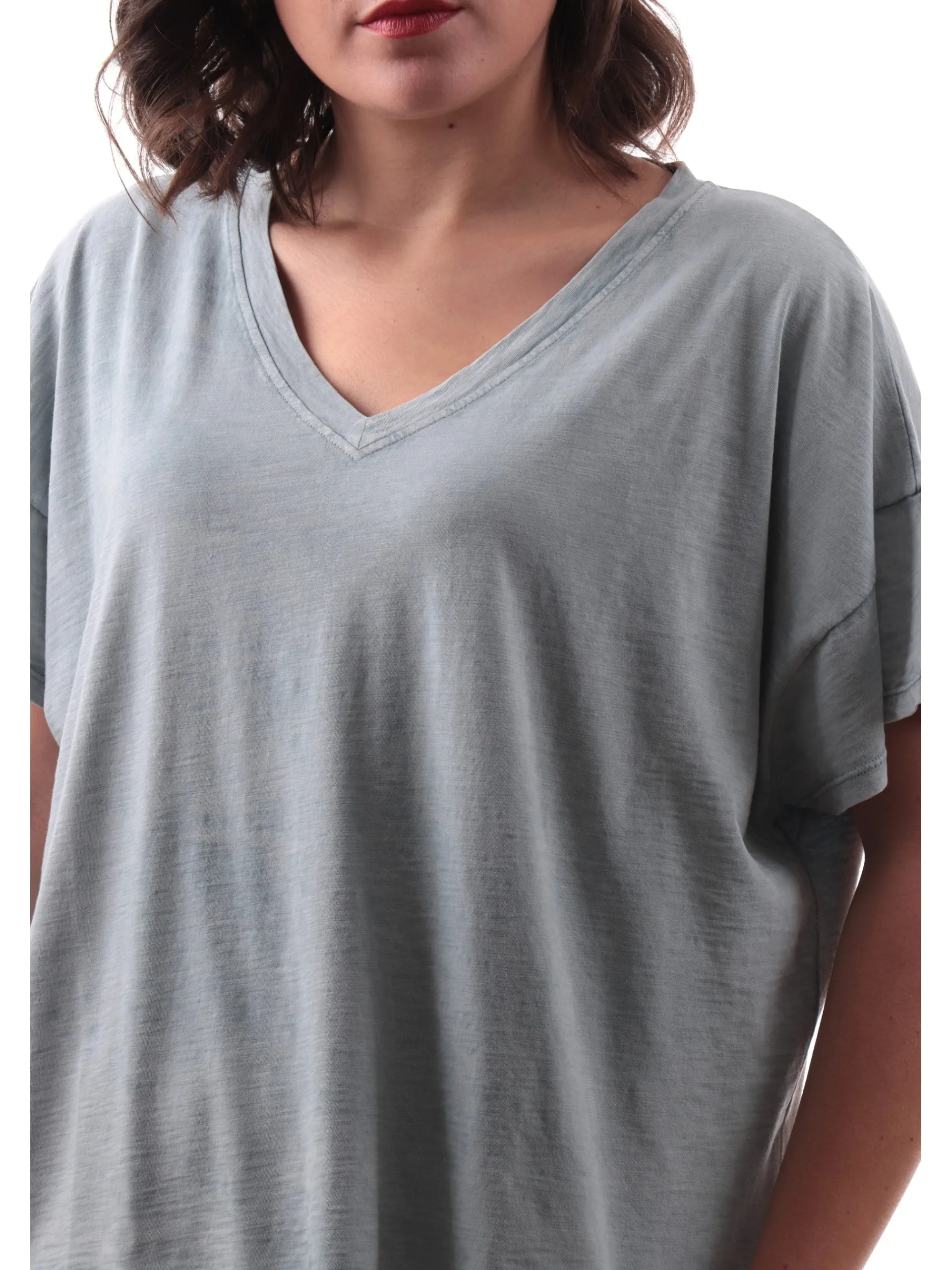 DEHA T-Shirt*T-shirt scollo a v Azzurra da donna Crop D2236037627