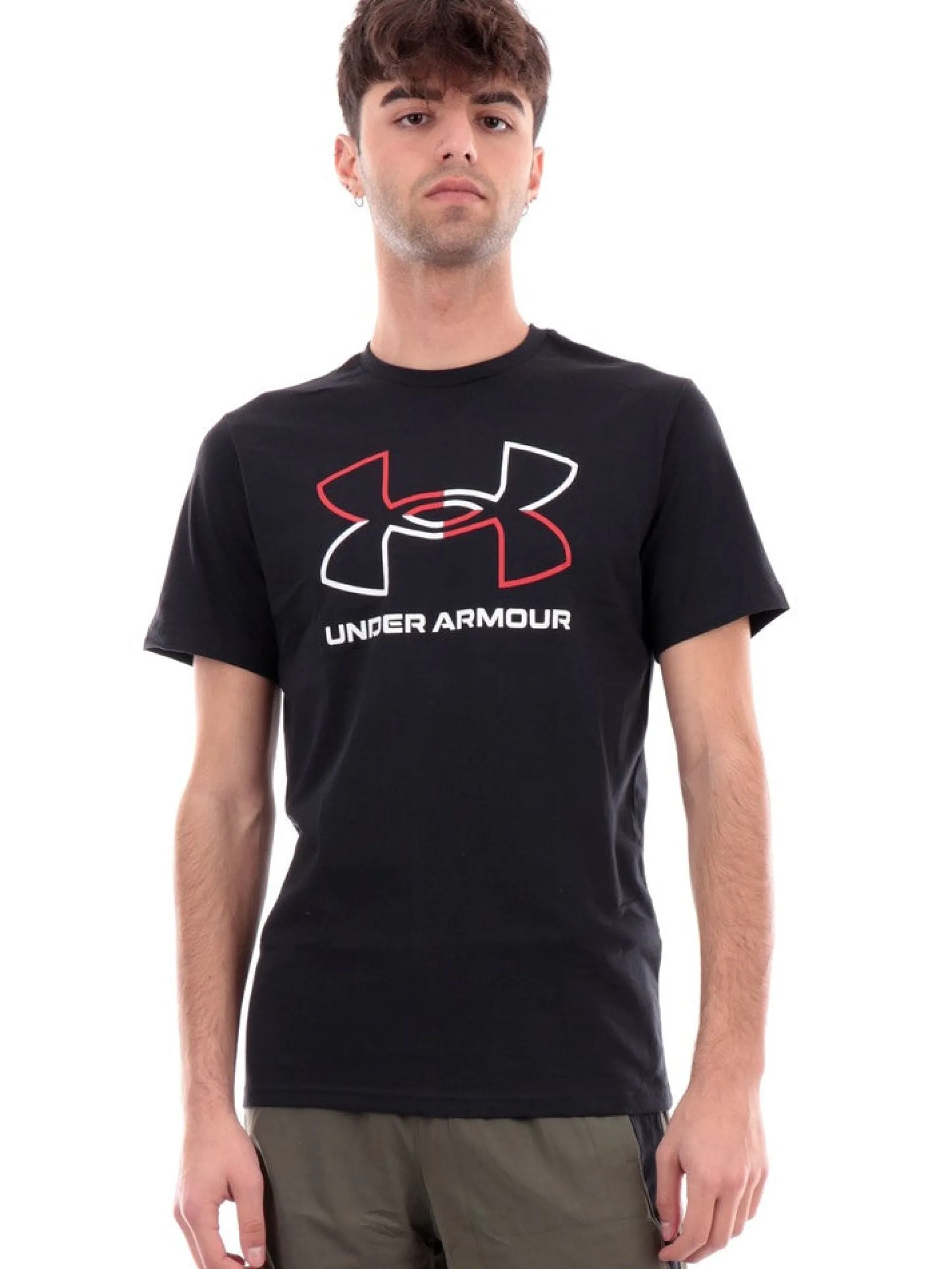 UNDER ARMOUR T-Shirt*T-Shirt nera da uomo logo grande 1382915