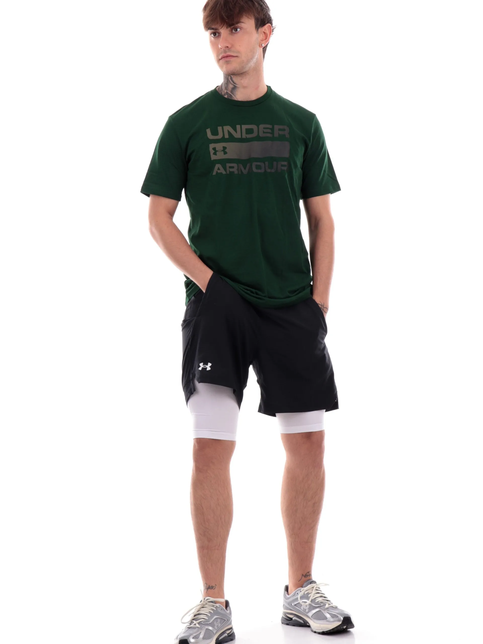 UNDER ARMOUR T-Shirt*T-shirt verde da uomo Team Issue Wordmark 13295820