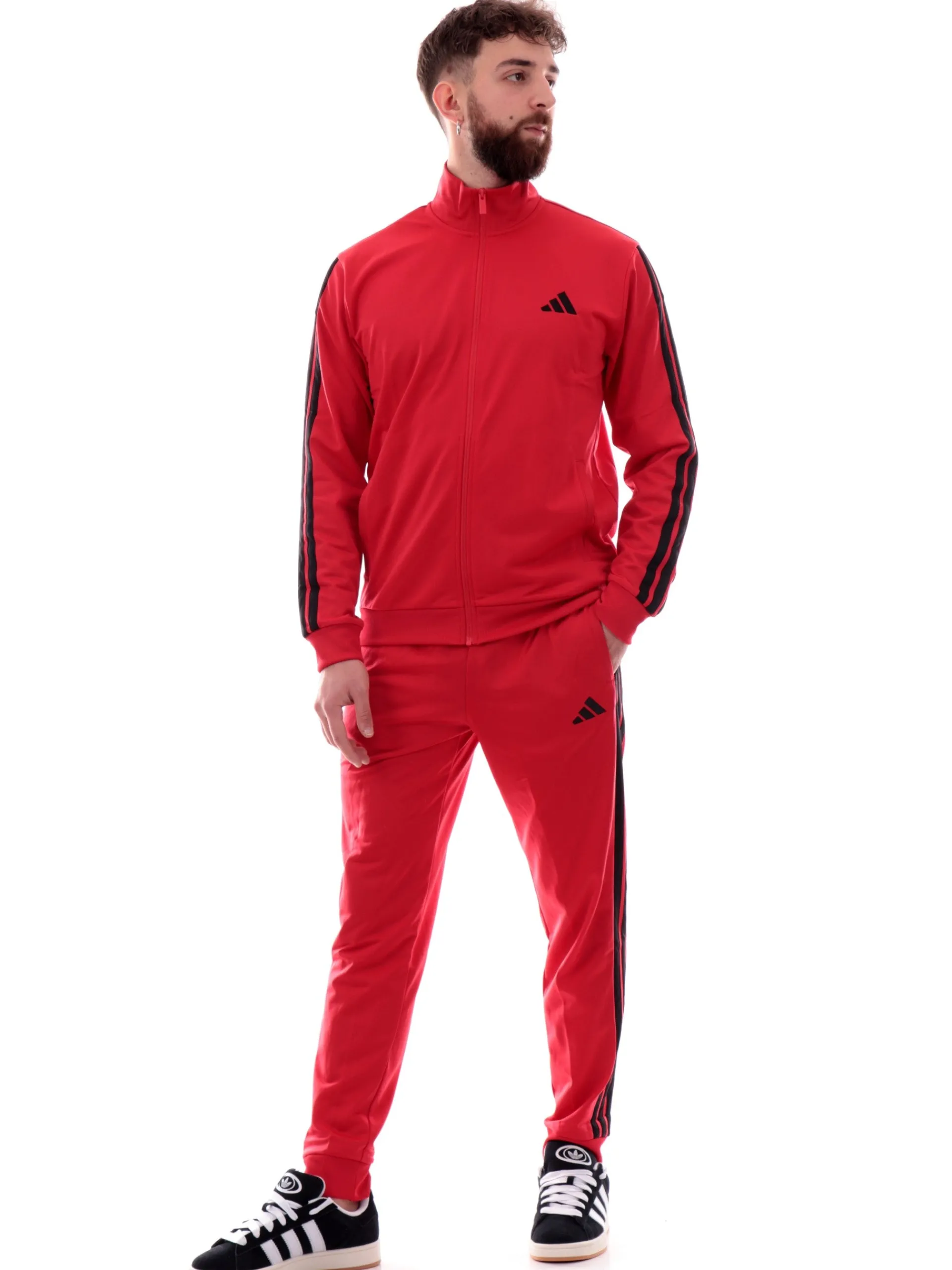 ADIDAS EQUIPMENT Tute*Tuta completa Adidas rossa 3Stripes da uomo con logo ricamato JI8852