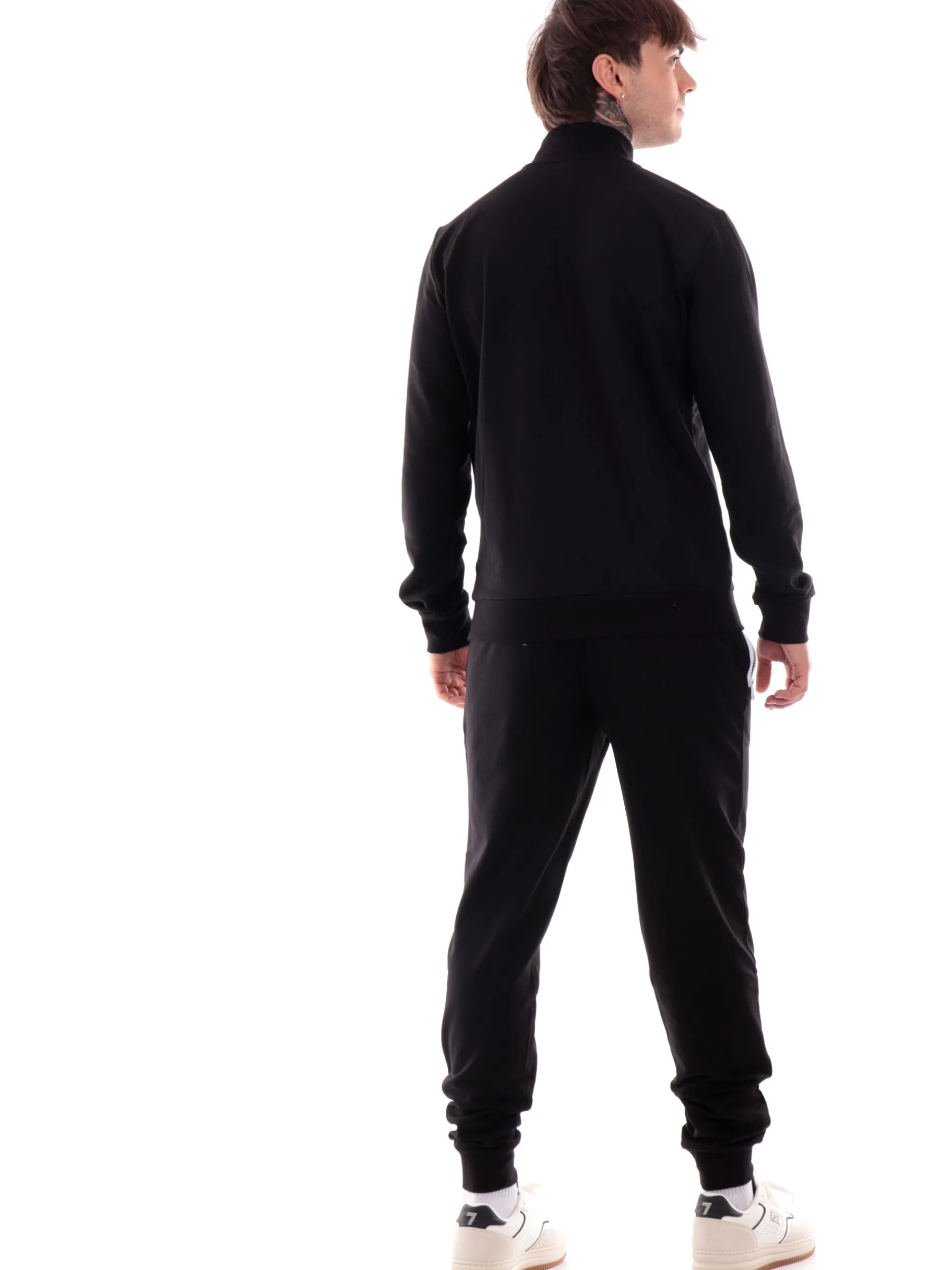 EMPORIO ARMANI 7 Tute*Tuta completa Emporio Armani EA7 nera da uomo full zip 6DPV54PJ9FZ