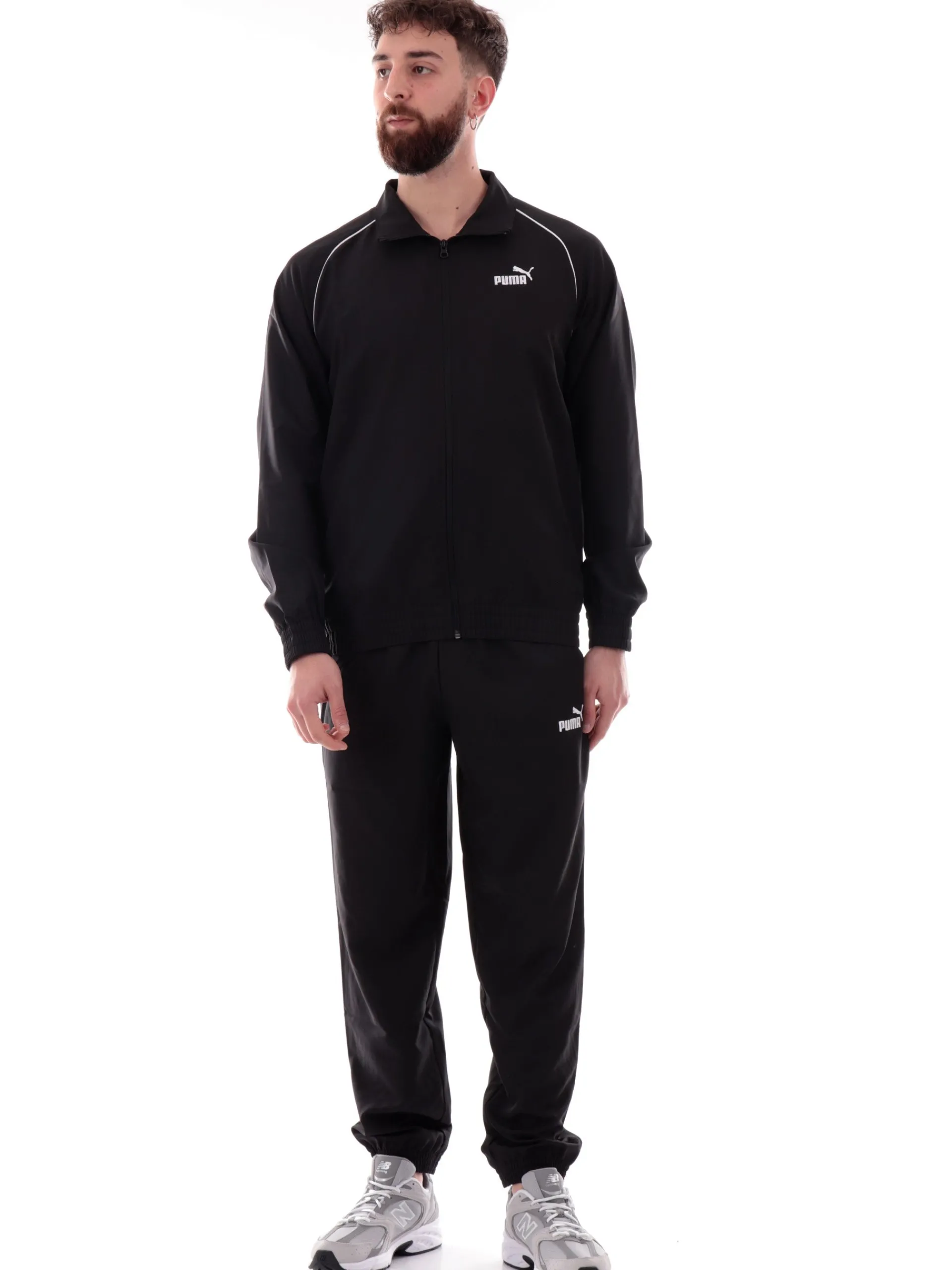 PUMA Tute*Tuta completa nera Woven Piping da uomo 684849