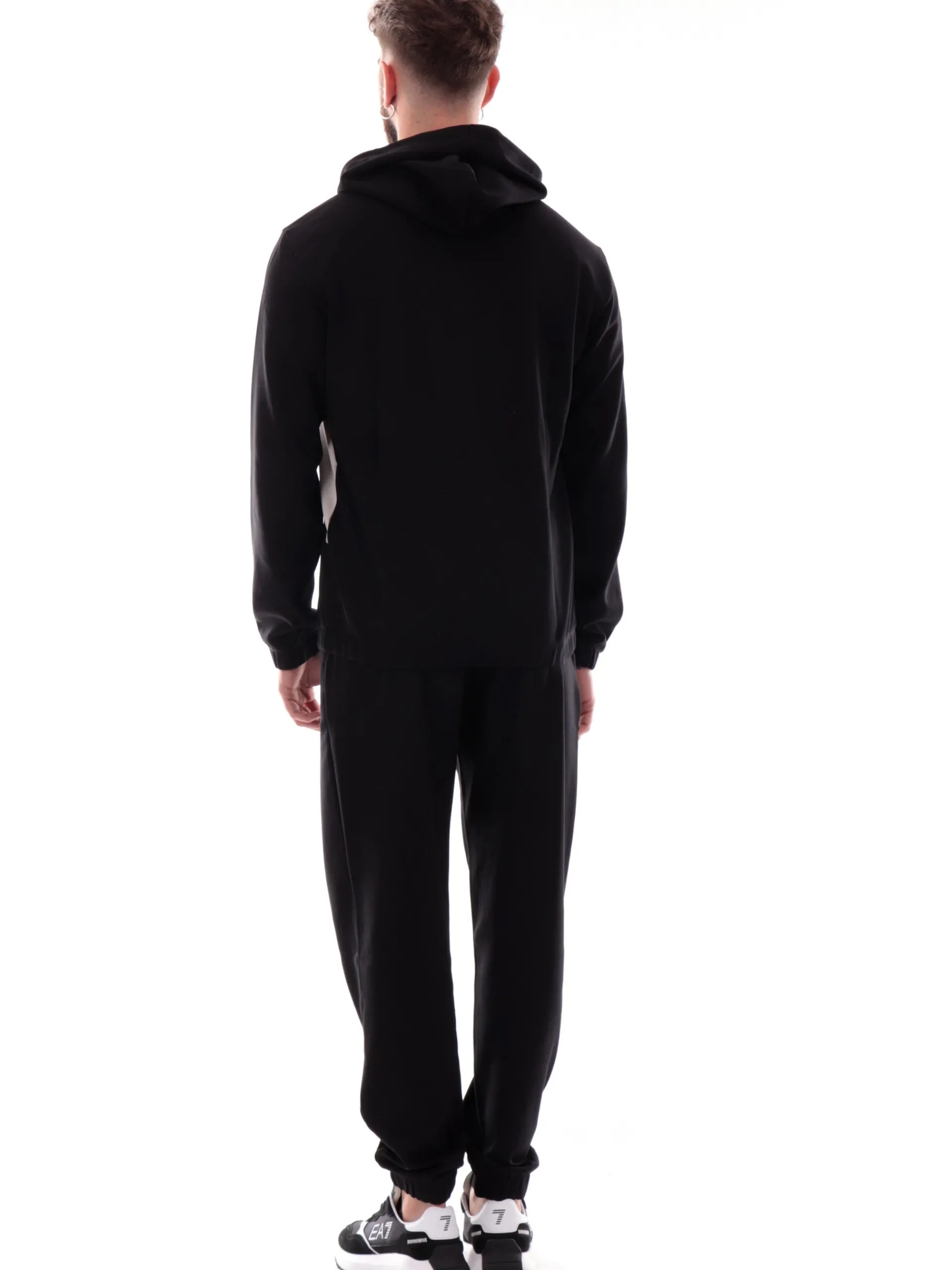 EMPORIO ARMANI 7 Tute*Tuta EA7 Emporio Armani nero con cappuccio e logo 7M000283AF12660 UC001