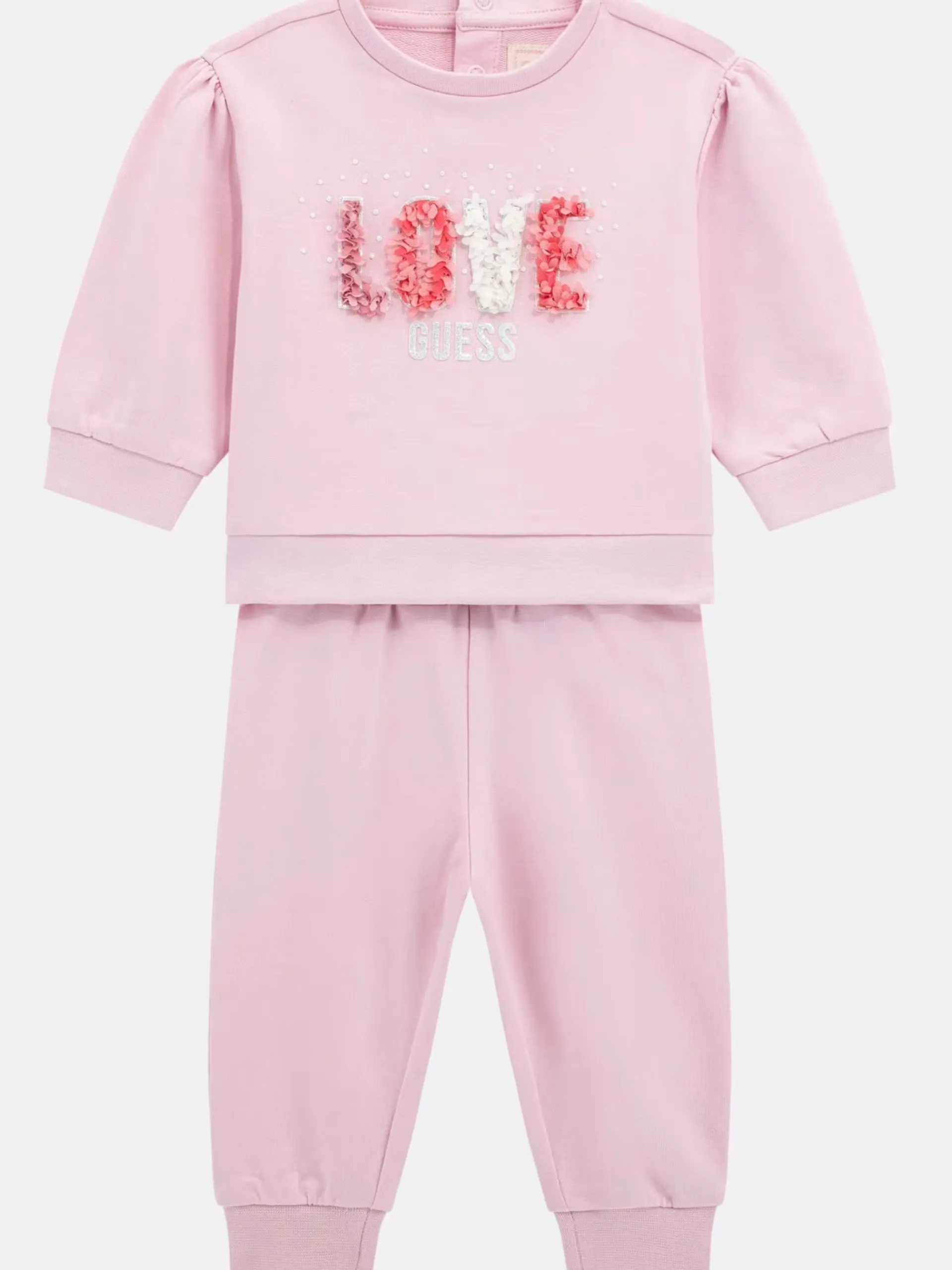 GUESS Completi*Tuta rosa da bambina logo con glitter A5RG04KA6R4