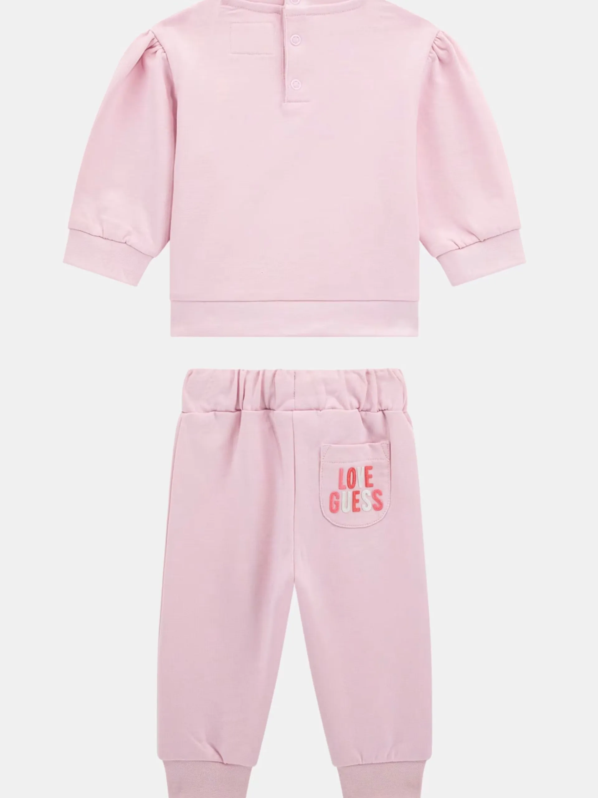 GUESS Completi*Tuta rosa da bambina logo con glitter A5RG04KA6R4