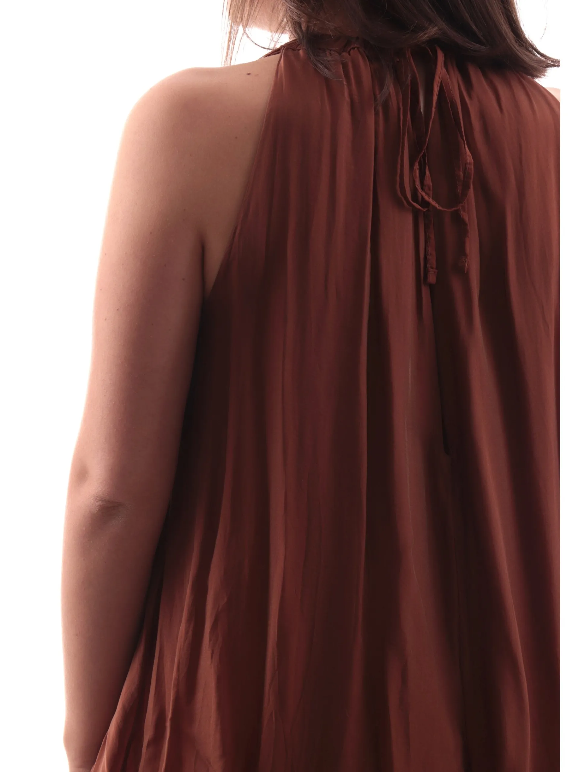 MANILA GRACE Jumpsuit*Tuta intera elegante marrone a palazzo A083VUM
