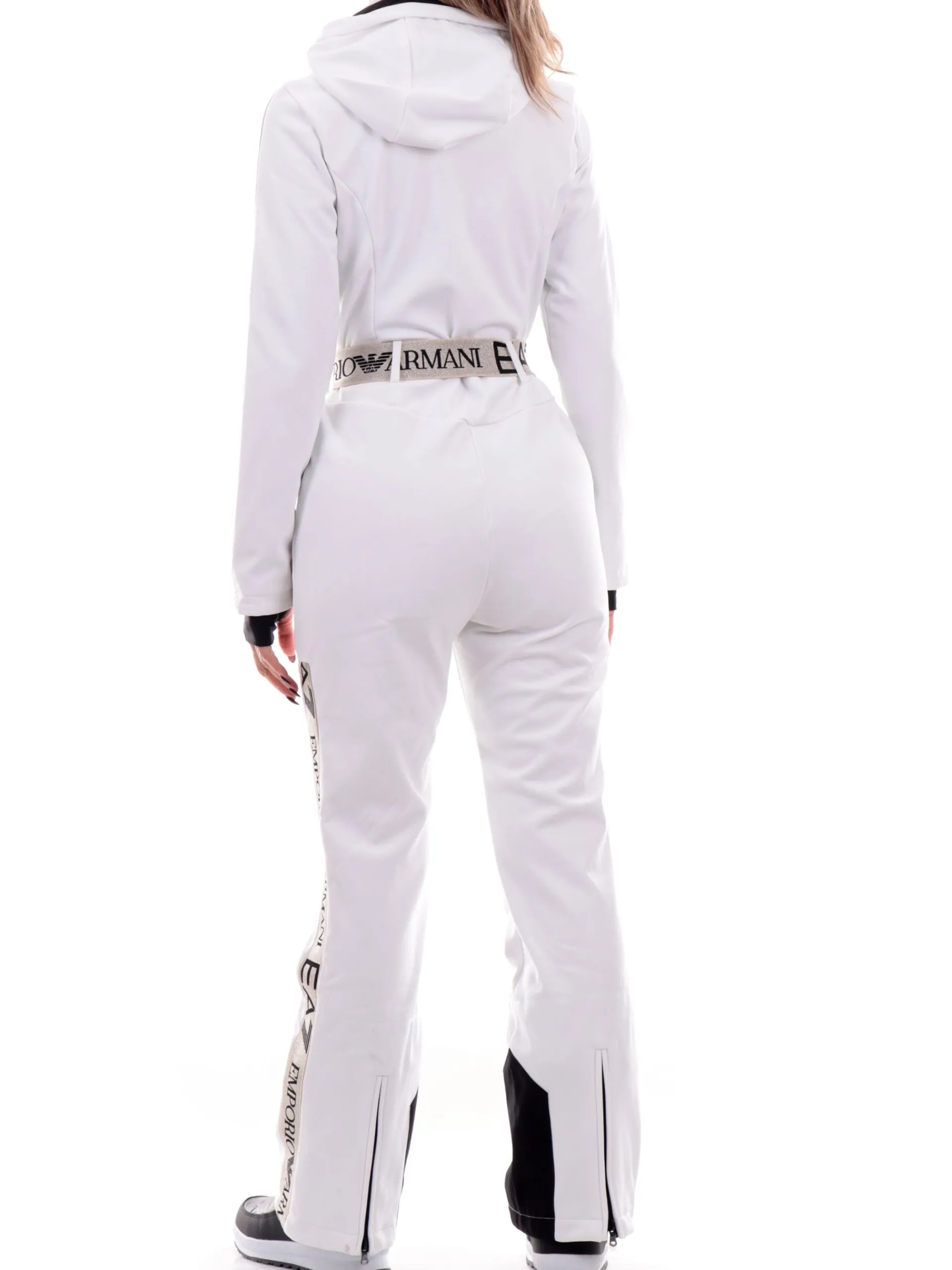 EMPORIO ARMANI 7 Abbigliamento|Tute*Tuta sci Armani EA7 Bianca da donna con bande oro 6DTD02TN8HZ
