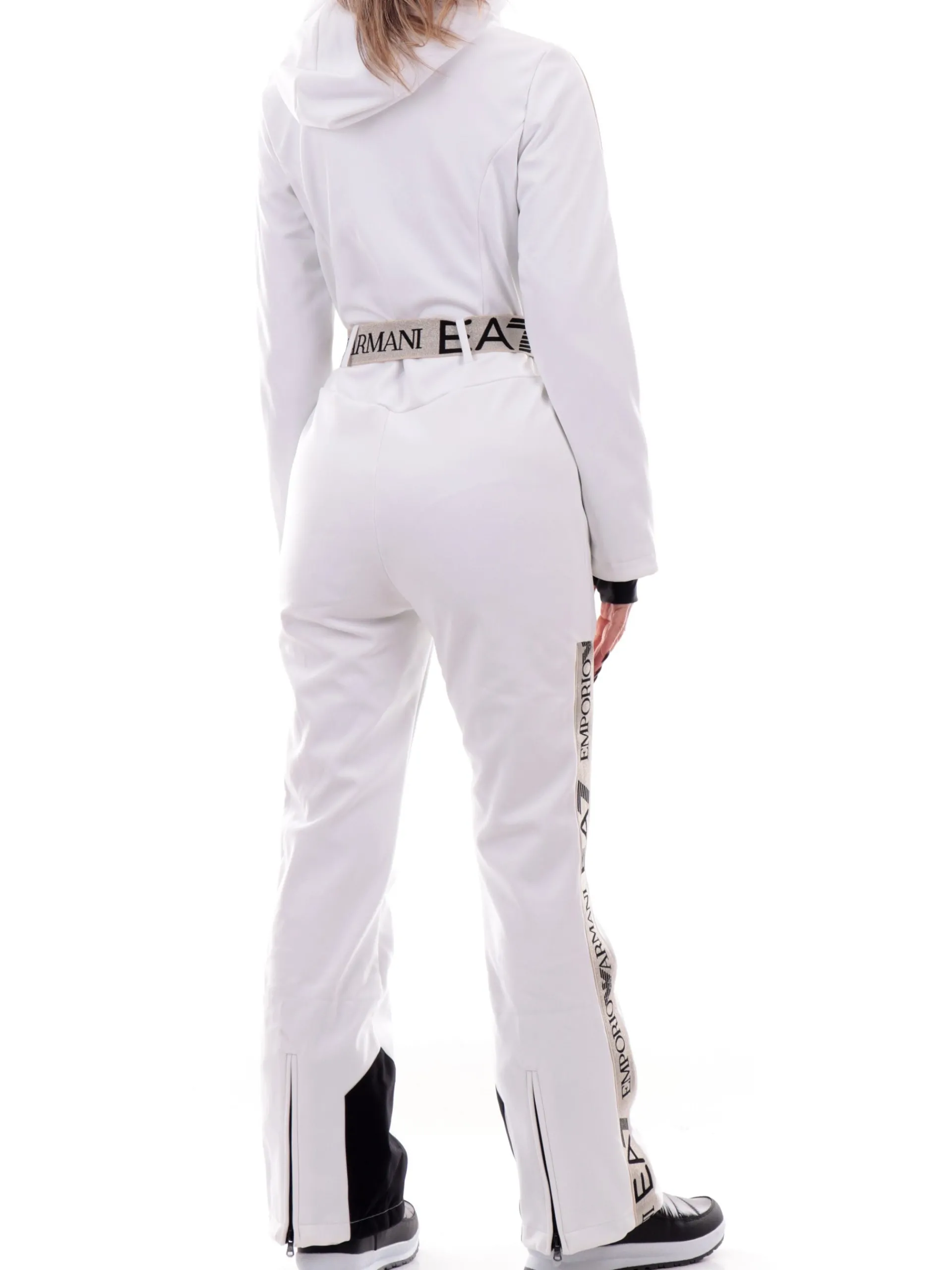 EMPORIO ARMANI 7 Abbigliamento|Tute*Tuta sci Armani EA7 Bianca da donna con bande oro 6DTD02TN8HZ