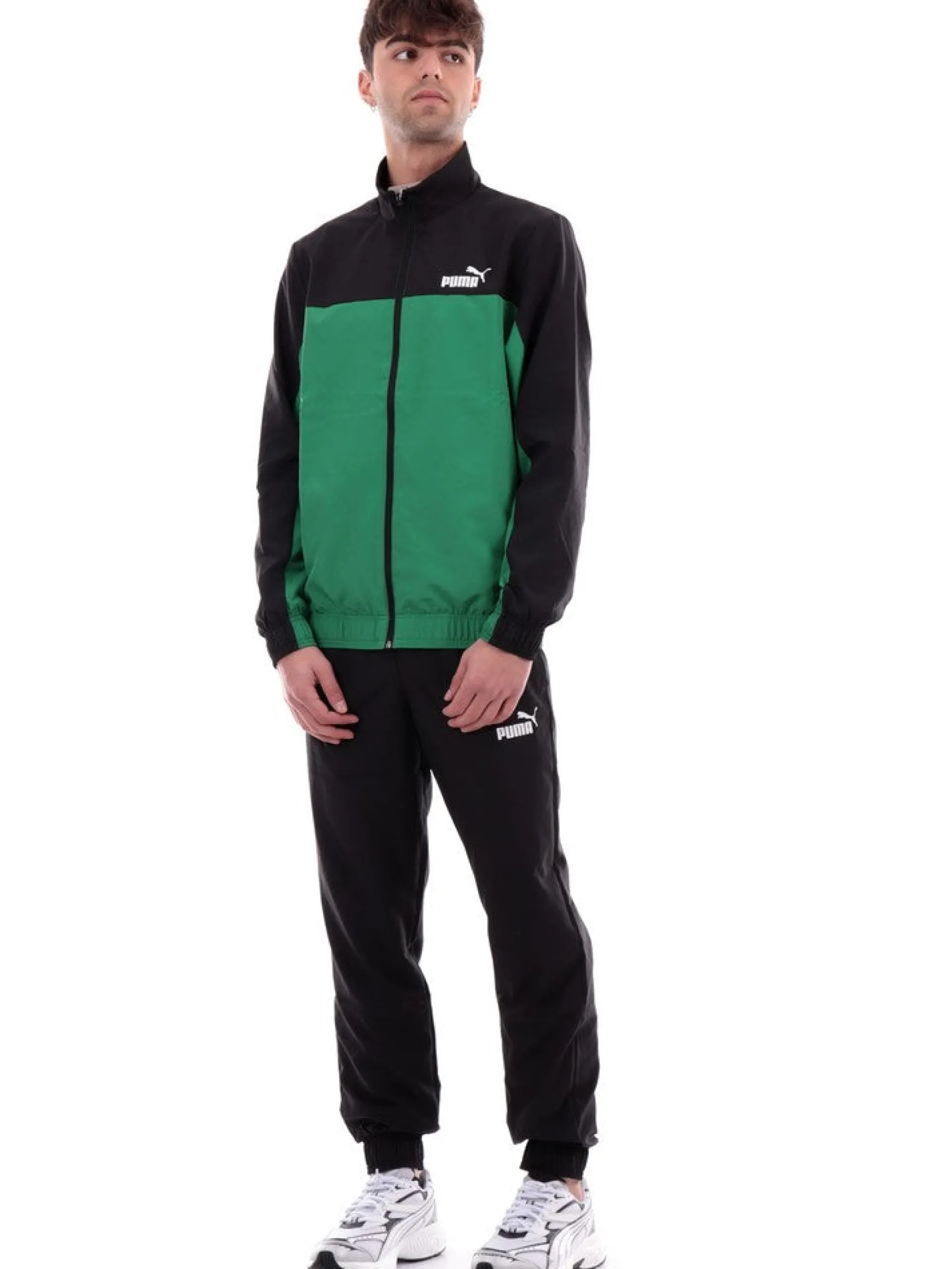 PUMA Tute*Tuta Uomo nera bicolore verde e nera 67888
