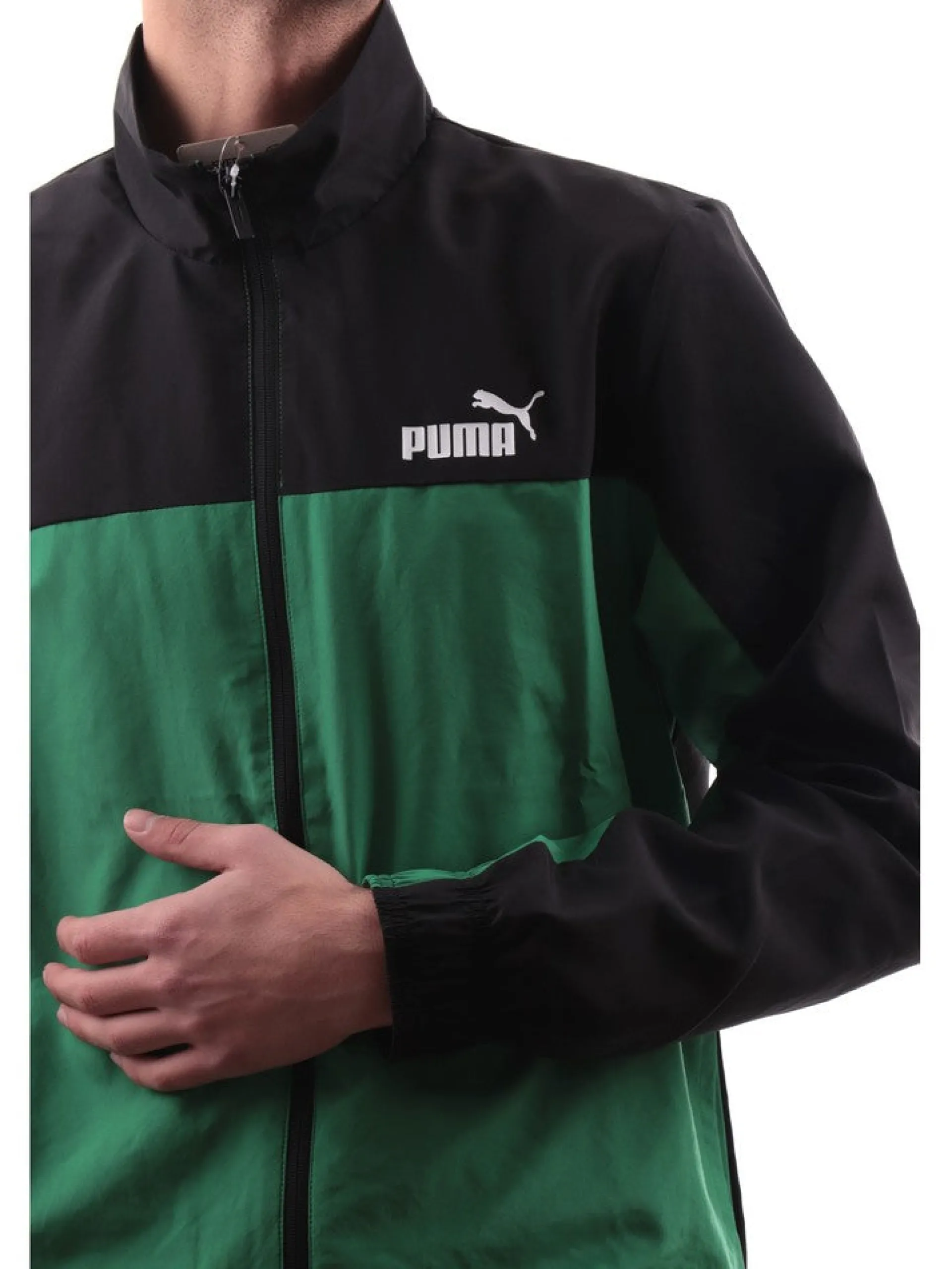PUMA Tute*Tuta Uomo nera bicolore verde e nera 67888