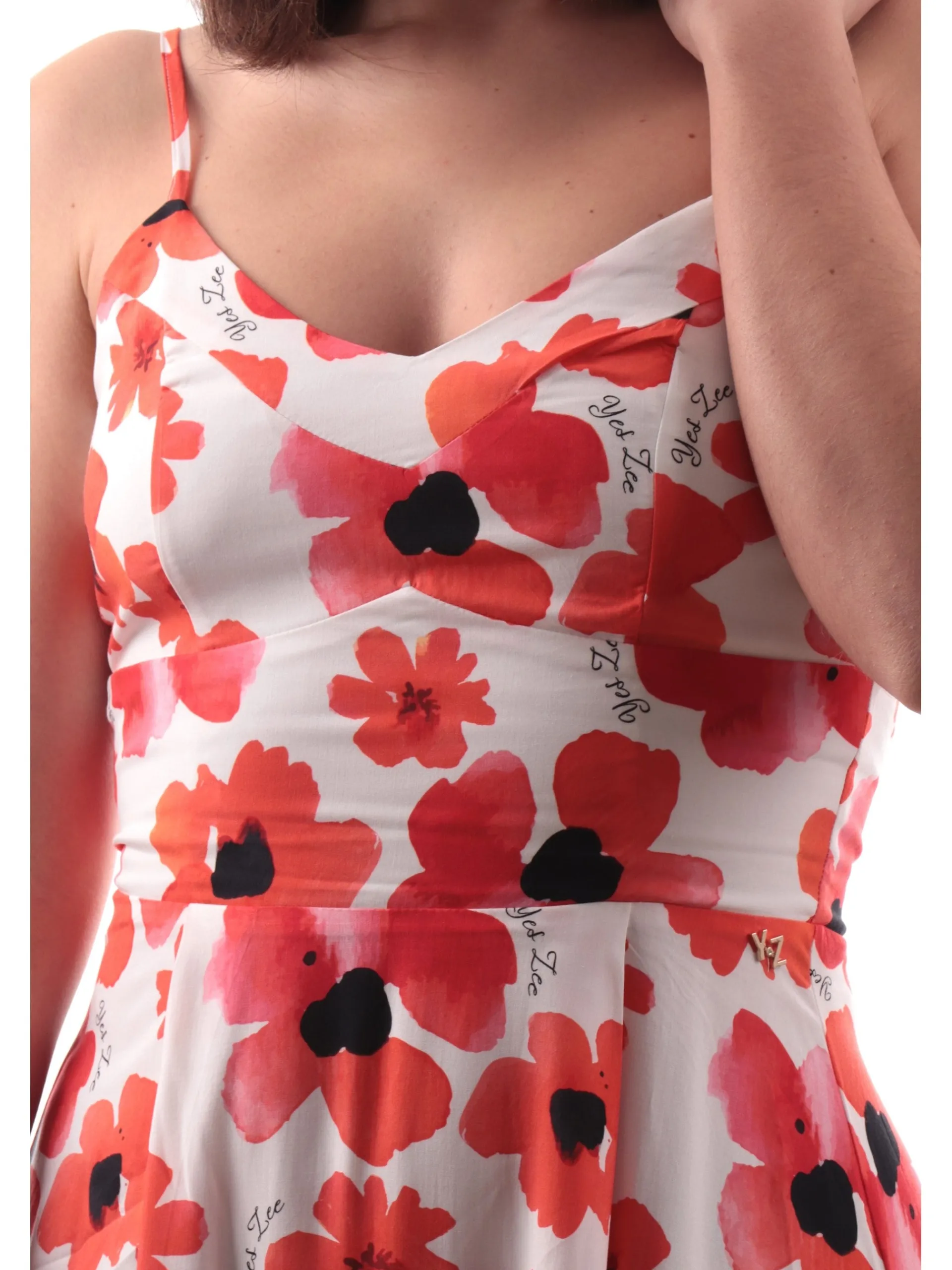 YES ZEE Vestiti*Vestito a fiori bianco da donna svasato A419CI00