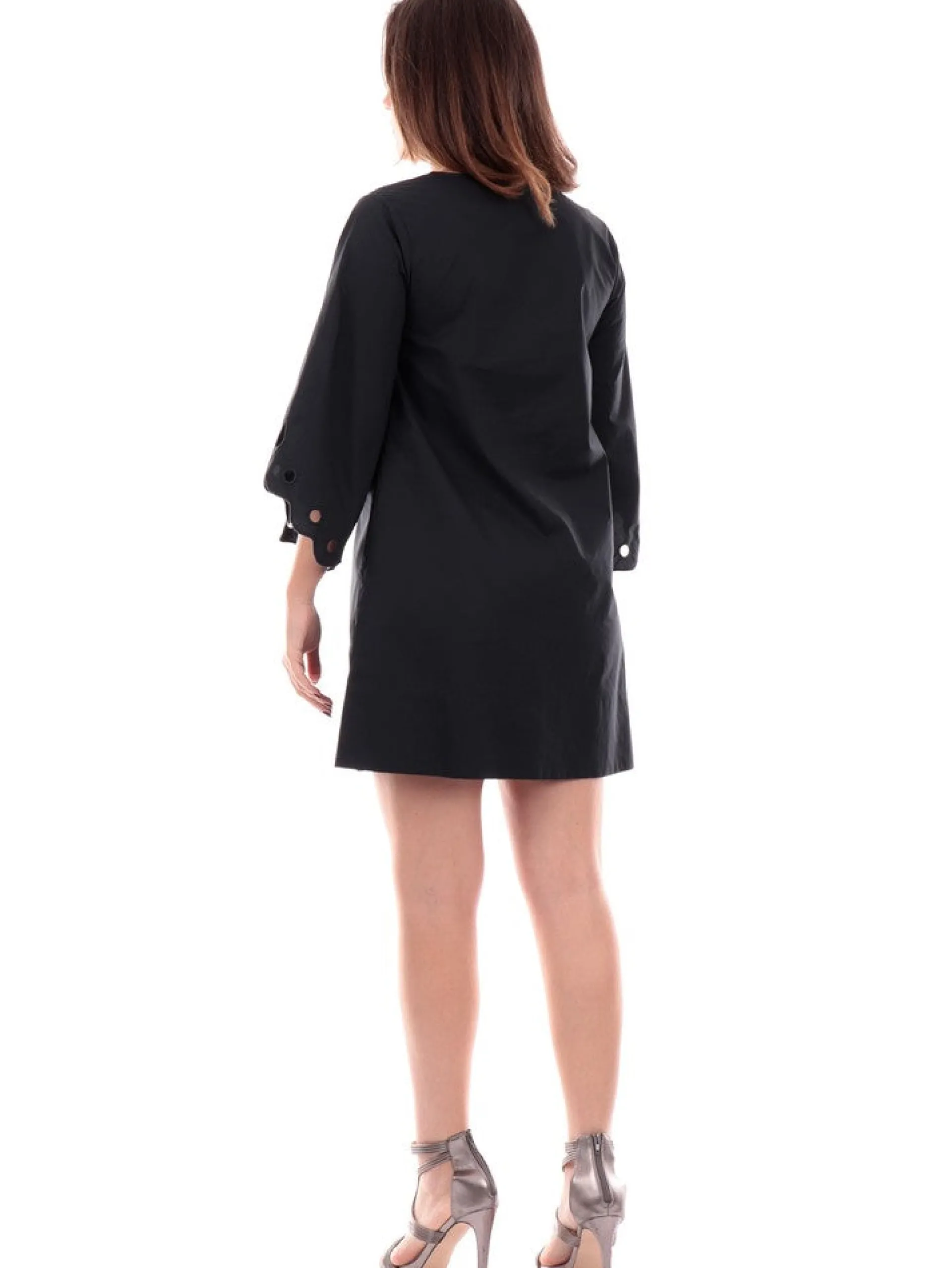 ANIS Vestiti*Vestito nero da donna con ricamo 2431090
