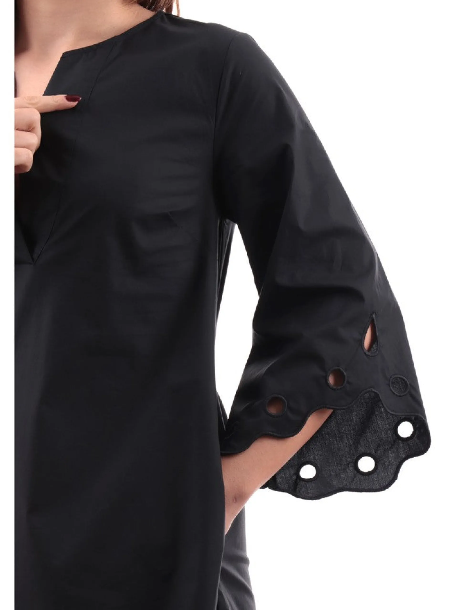 ANIS Vestiti*Vestito nero da donna con ricamo 2431090