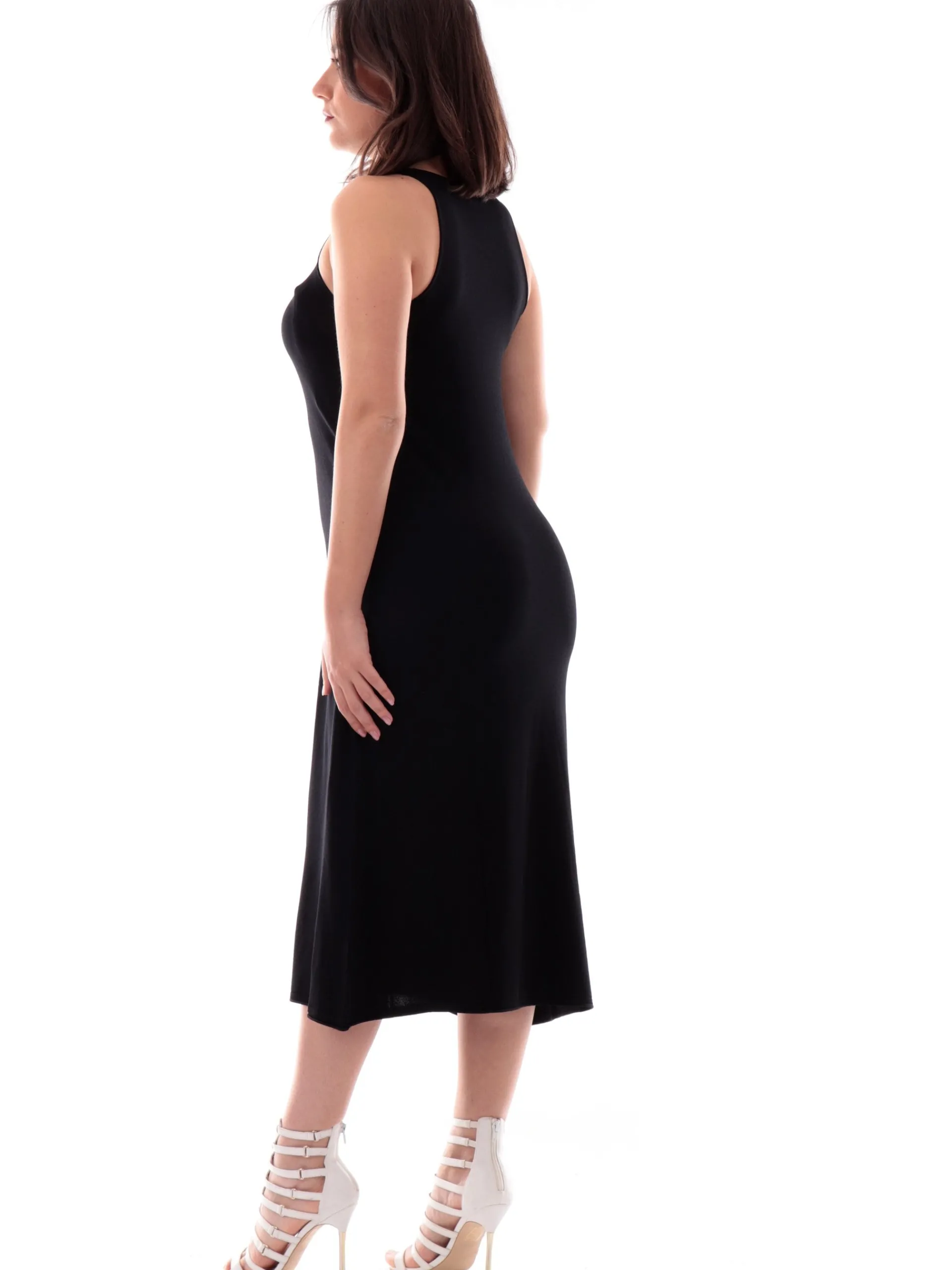 ANIS Vestiti*Vestito nero vestibilità morbida da donna con bretelle 251W6030