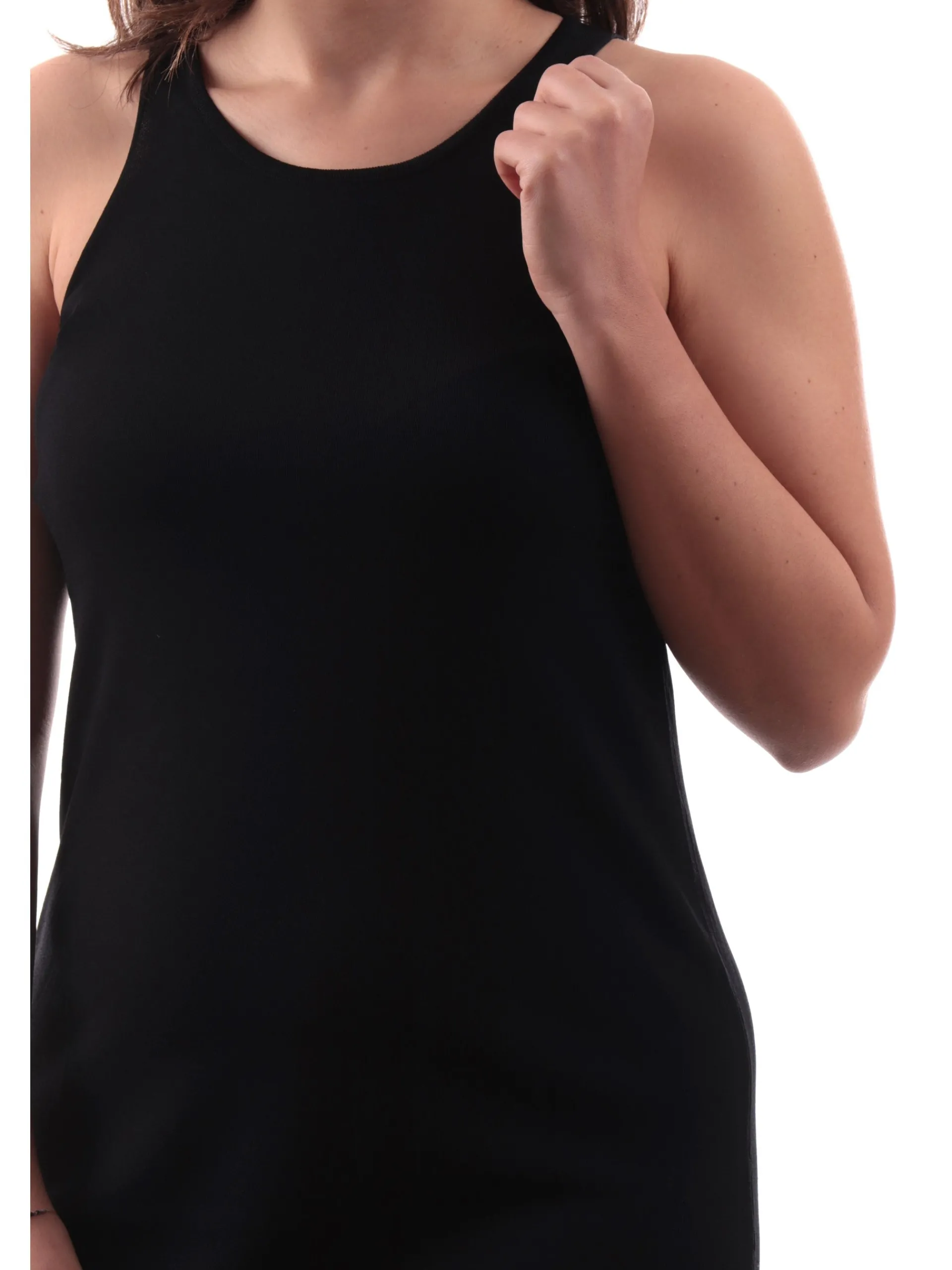 ANIS Vestiti*Vestito nero vestibilità morbida da donna con bretelle 251W6030