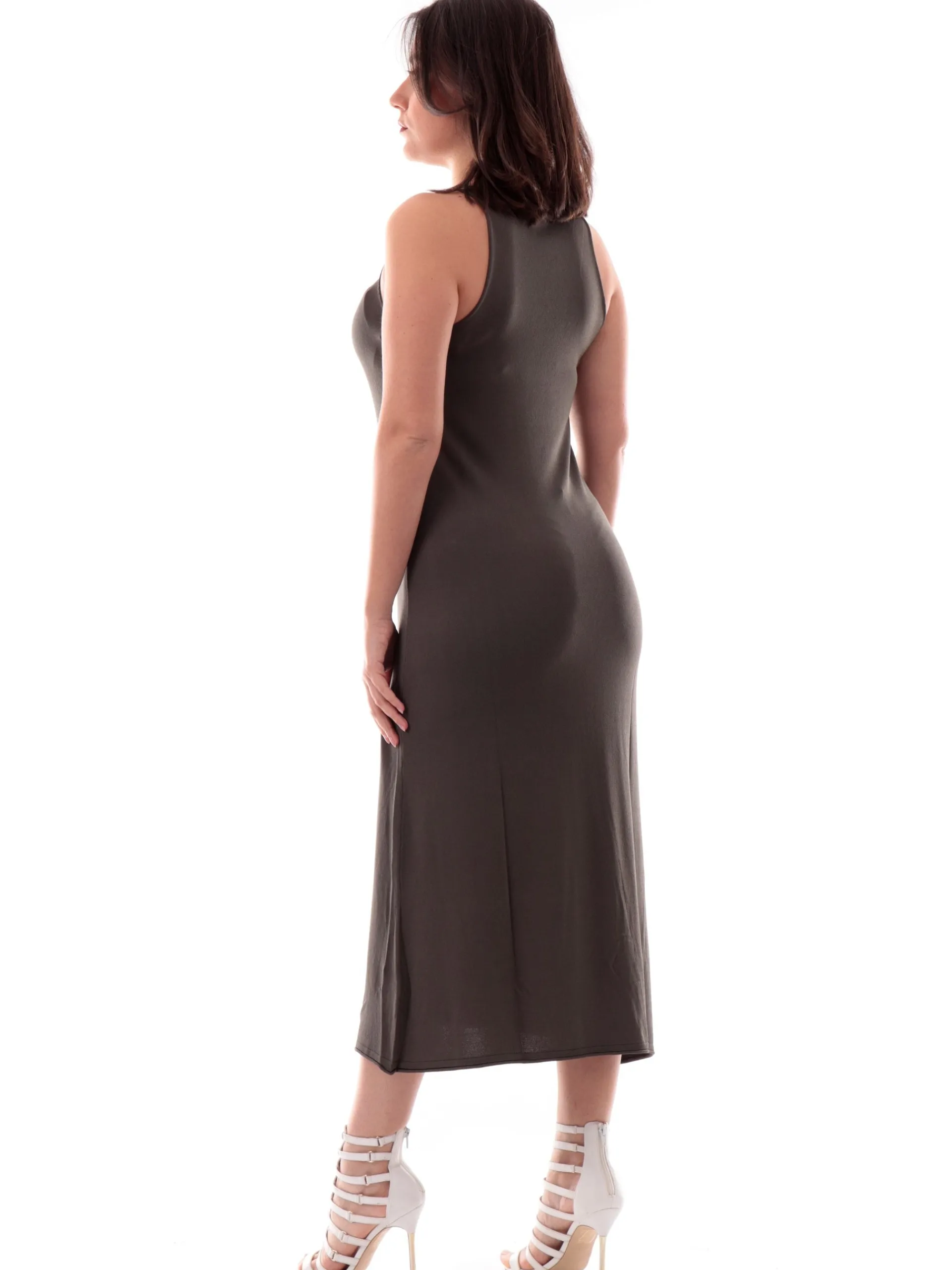 ANIS Vestiti*Vestito verde vestibilità morbida da donna con bretelle 251W6030