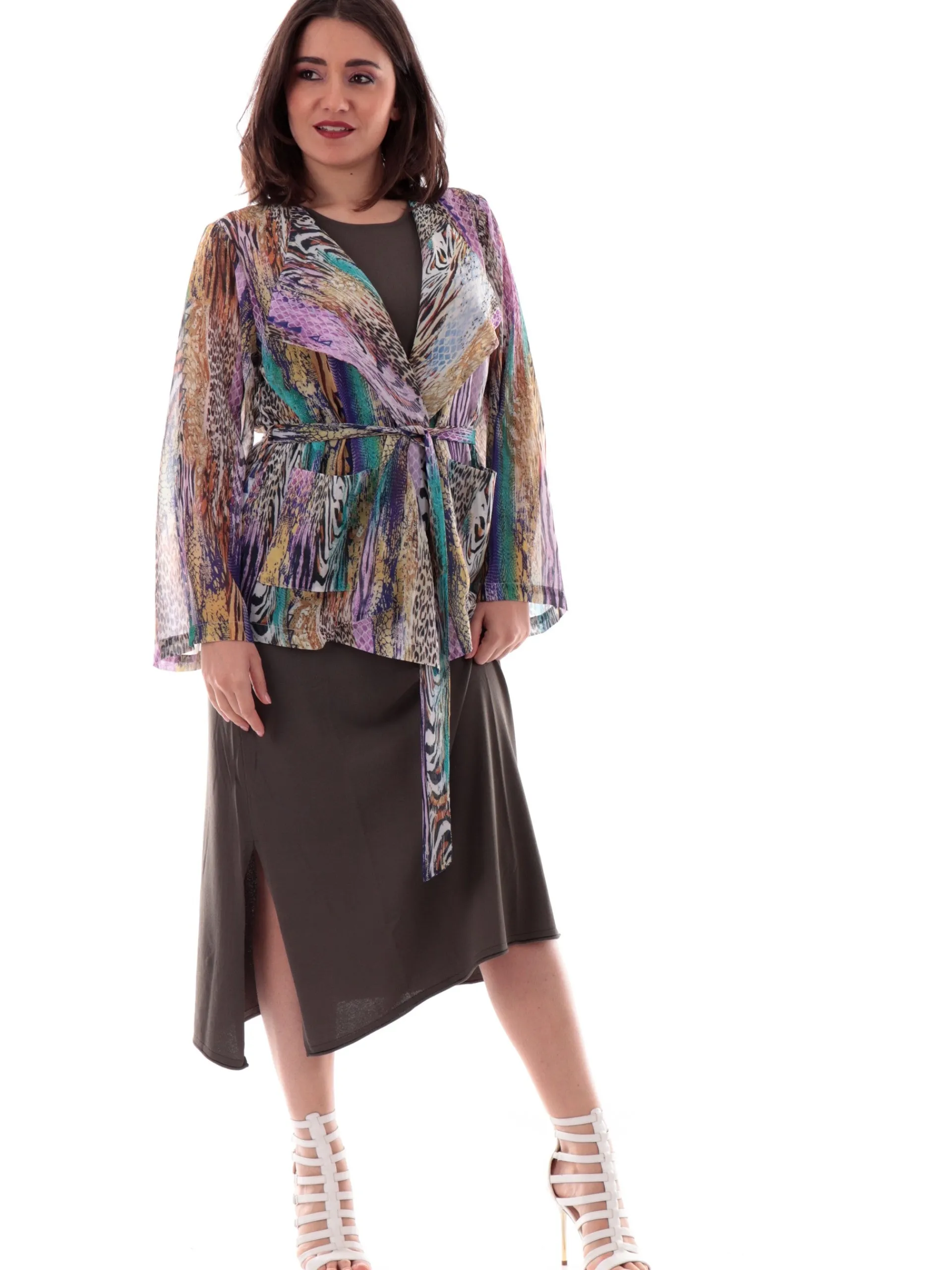 ANIS Vestiti*Vestito verde vestibilità morbida da donna con bretelle 251W6030