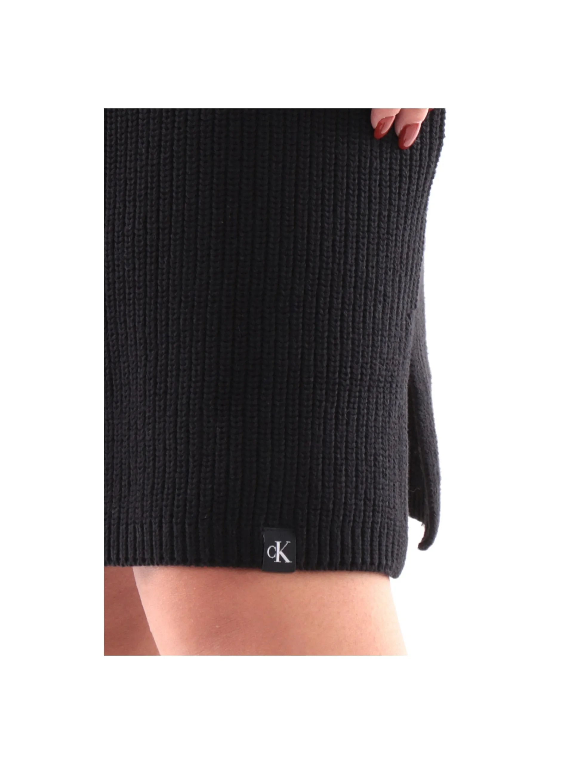 CALVIN KLEIN Vestiti*Vestito collo alto nero da donna Chunky Loose J20J224662