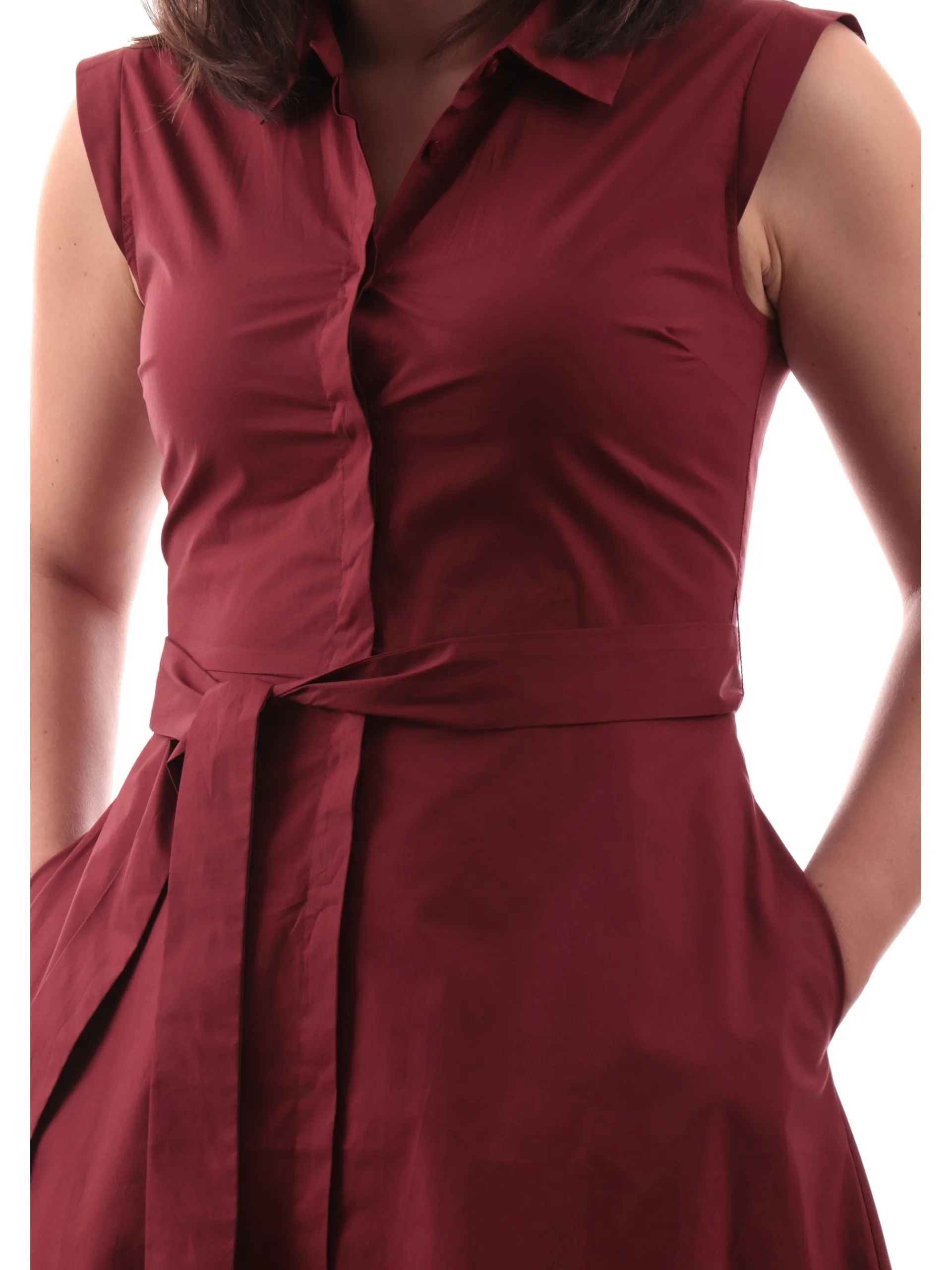 ANIS Vestiti*Vestito camicia bordeaux da donna svasato 251C1262