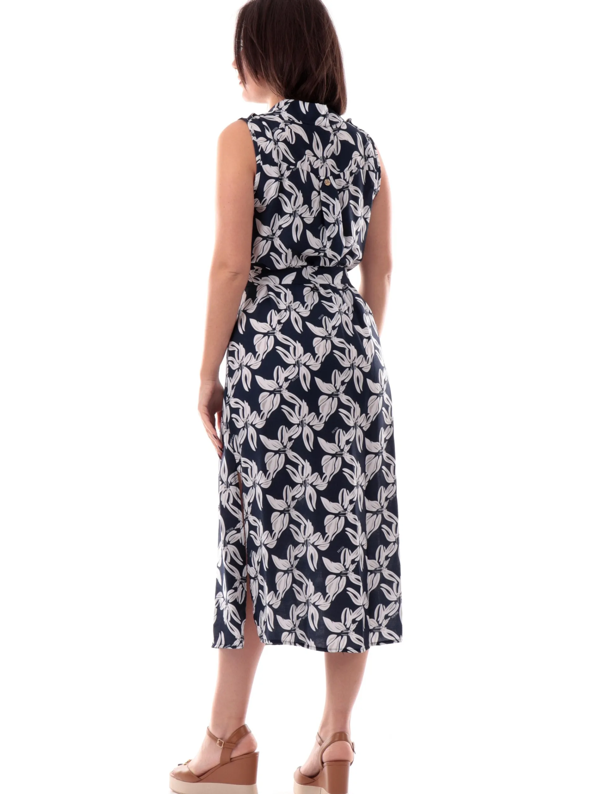 YES ZEE Vestiti*Vestito camicia blu da donna fantasia foulard A429YJ00