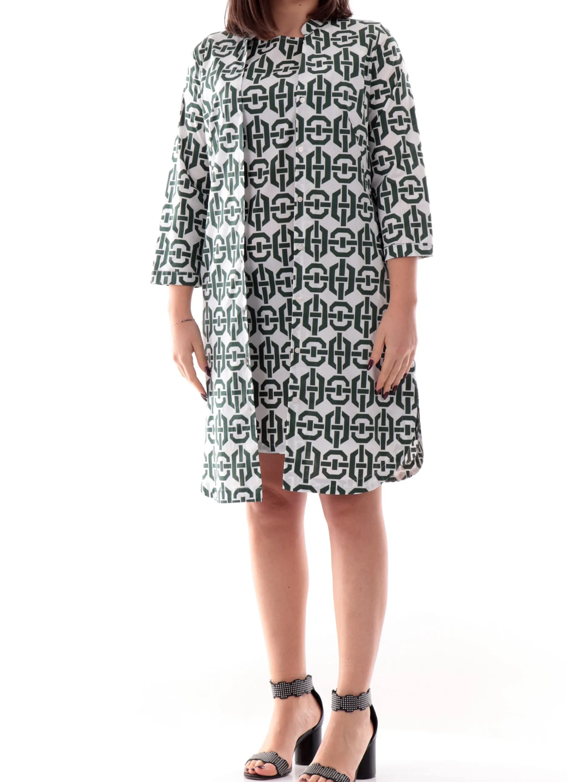 EMME MARELLA Vestiti*Vestito bianco e verde da donna GAZZA 001