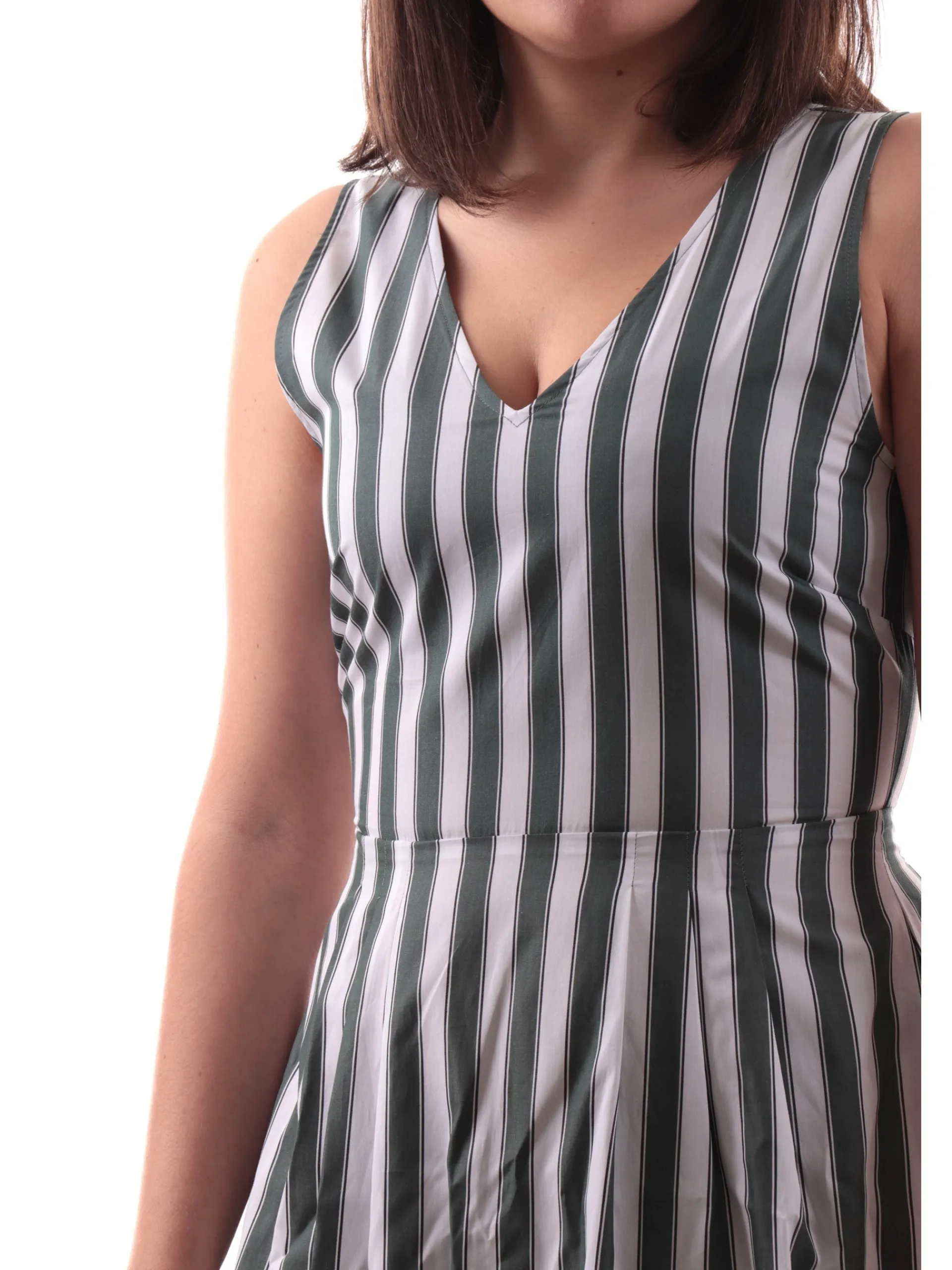 EMME MARELLA Vestiti*Vestito Bianco e verde da donna tessuto camicia BANCA 019