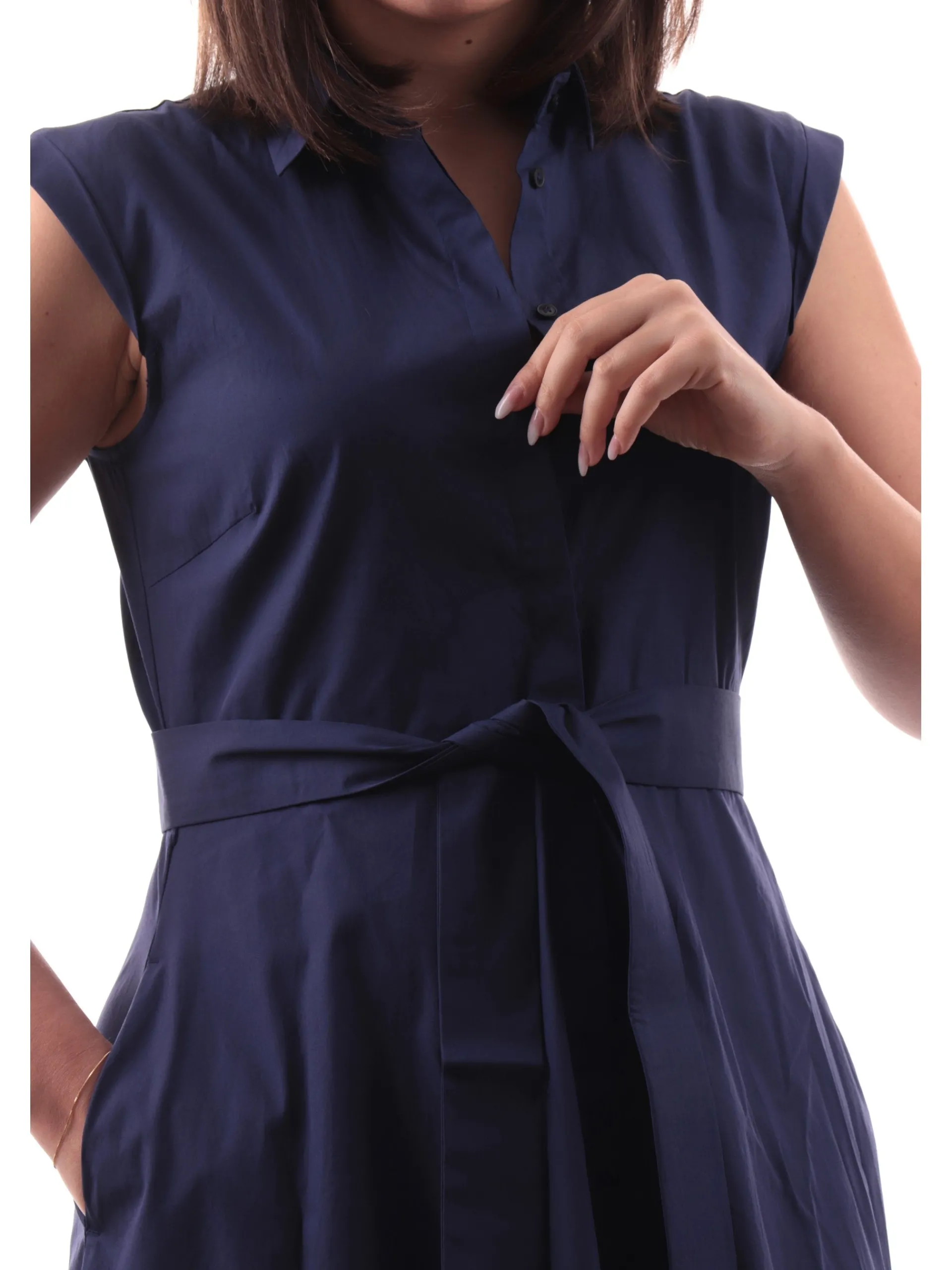 EMME MARELLA Vestiti*Vestito Blu da donna a camicia Inning con cintura INNING 022