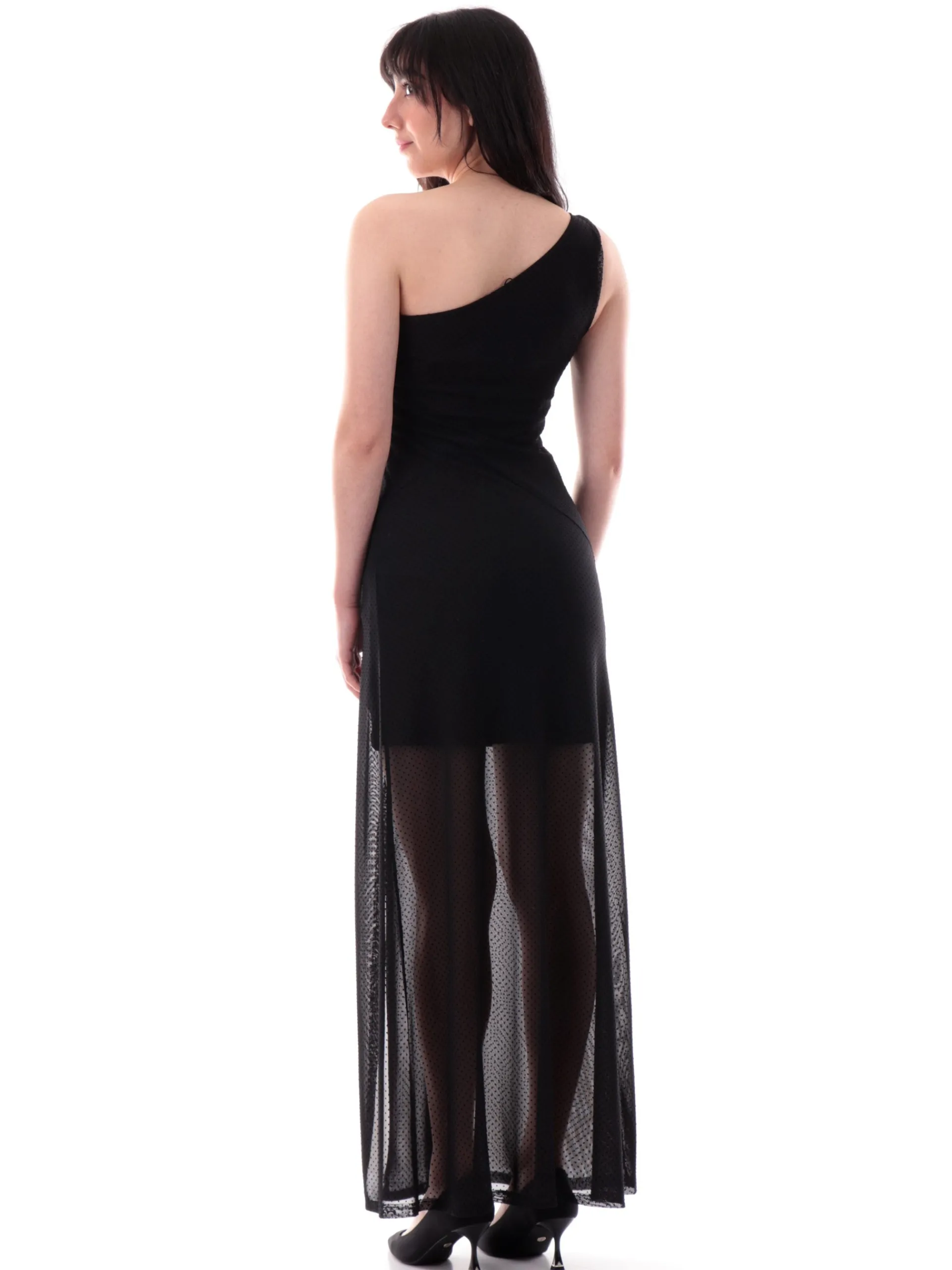 EMME MARELLA Vestiti*Vestito nero da donna monospalla PIED