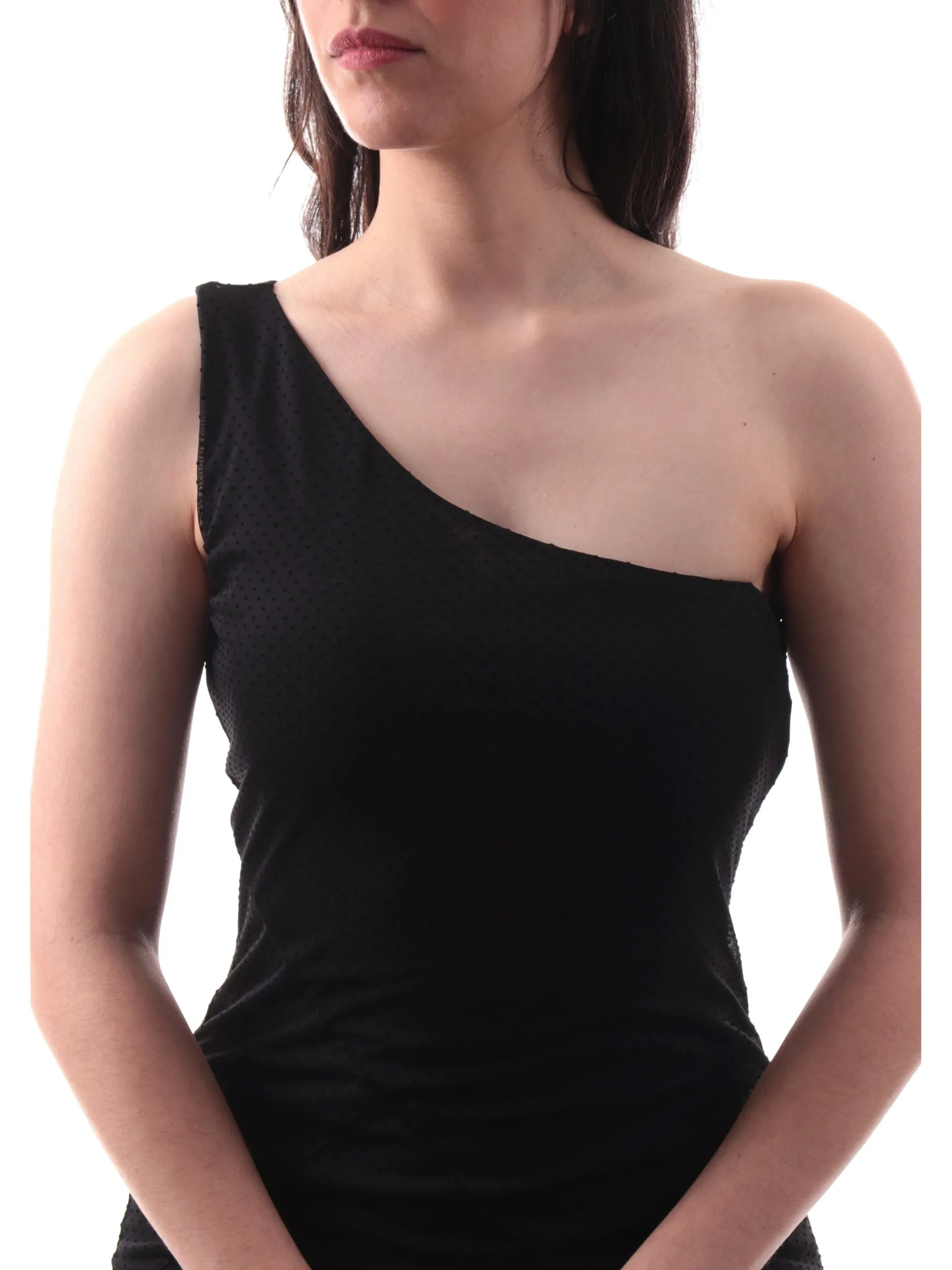 EMME MARELLA Vestiti*Vestito nero da donna monospalla PIED