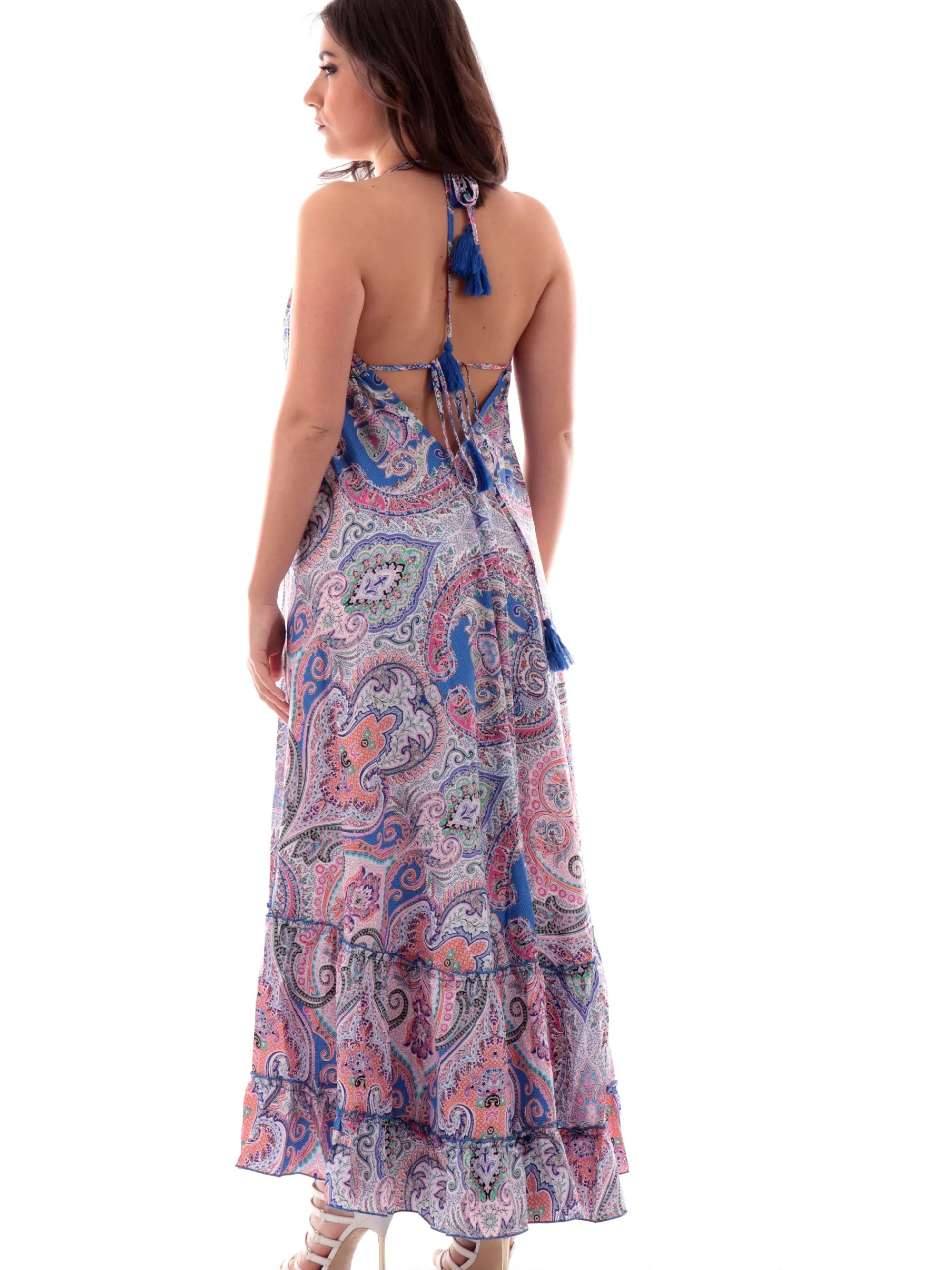 MOLLYBRACKEN Vestiti*Vestito fantasia foulard multicolor da donna vestibilità morbida T1979DE