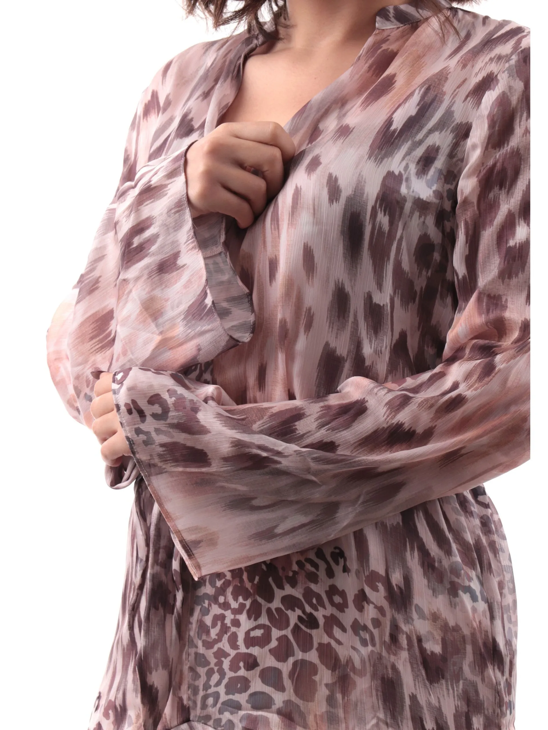 GUESS Vestiti*Vestito leopardato fantasia da donna beige e Rosa W5RK35WDW82P1LB