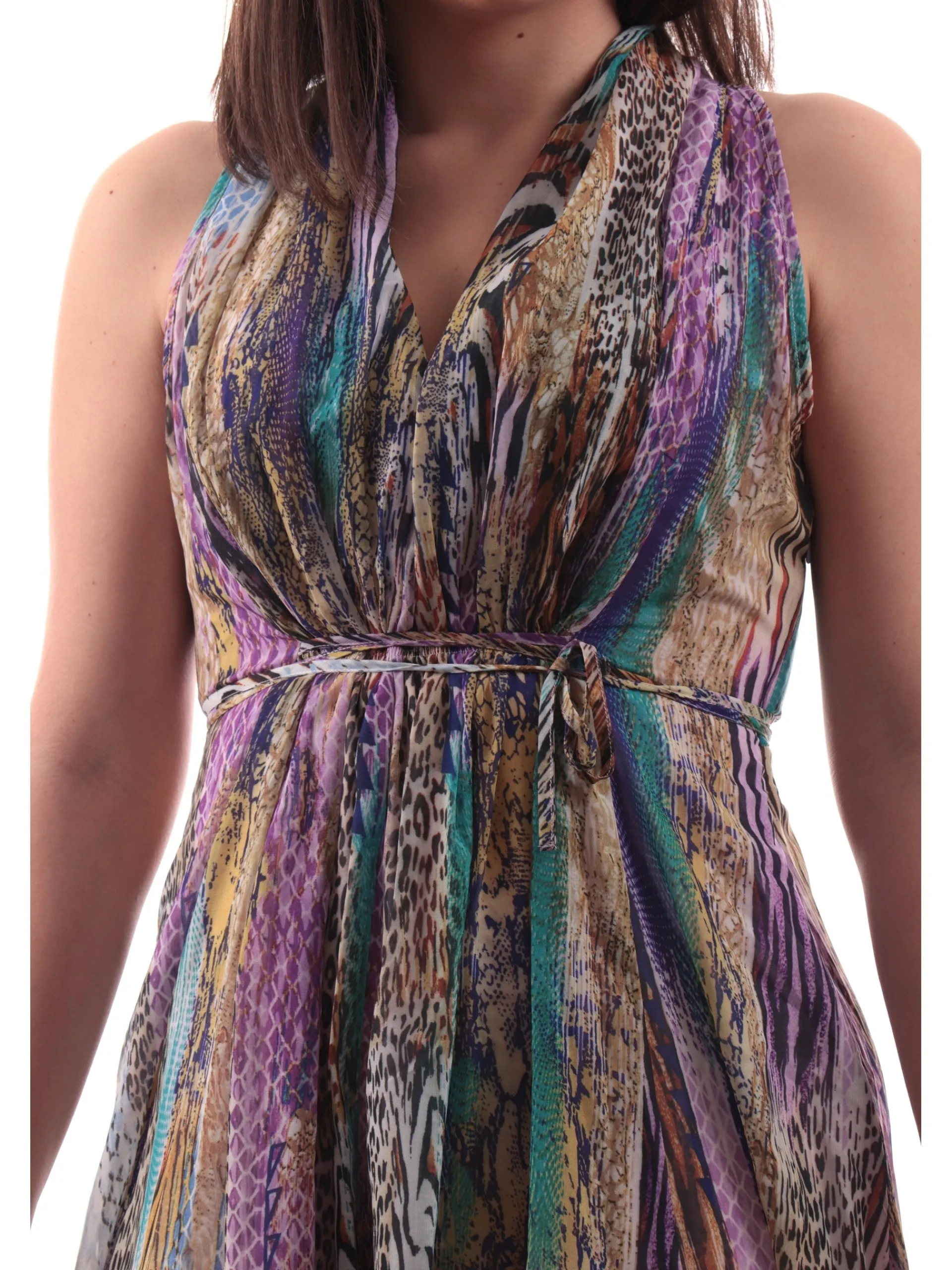 MOLLYBRACKEN Vestiti*Vestito leopardato Molly Bracken multicolor da donna vestibilità morbida P18008BDP