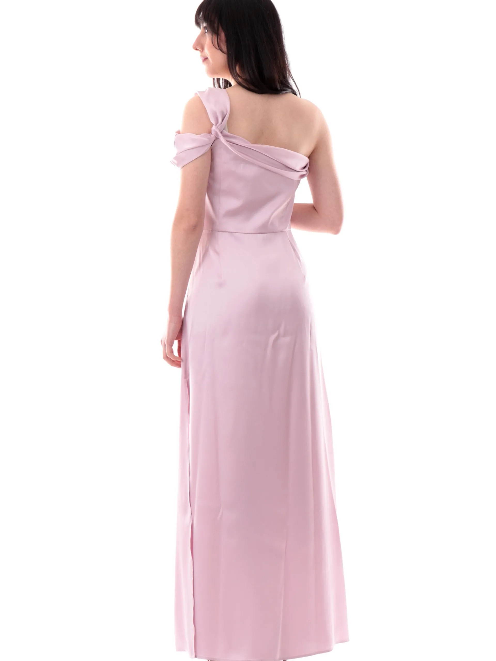 EMME MARELLA Vestiti*Vestito lungo rosa in raso monospalla da donna Juliette