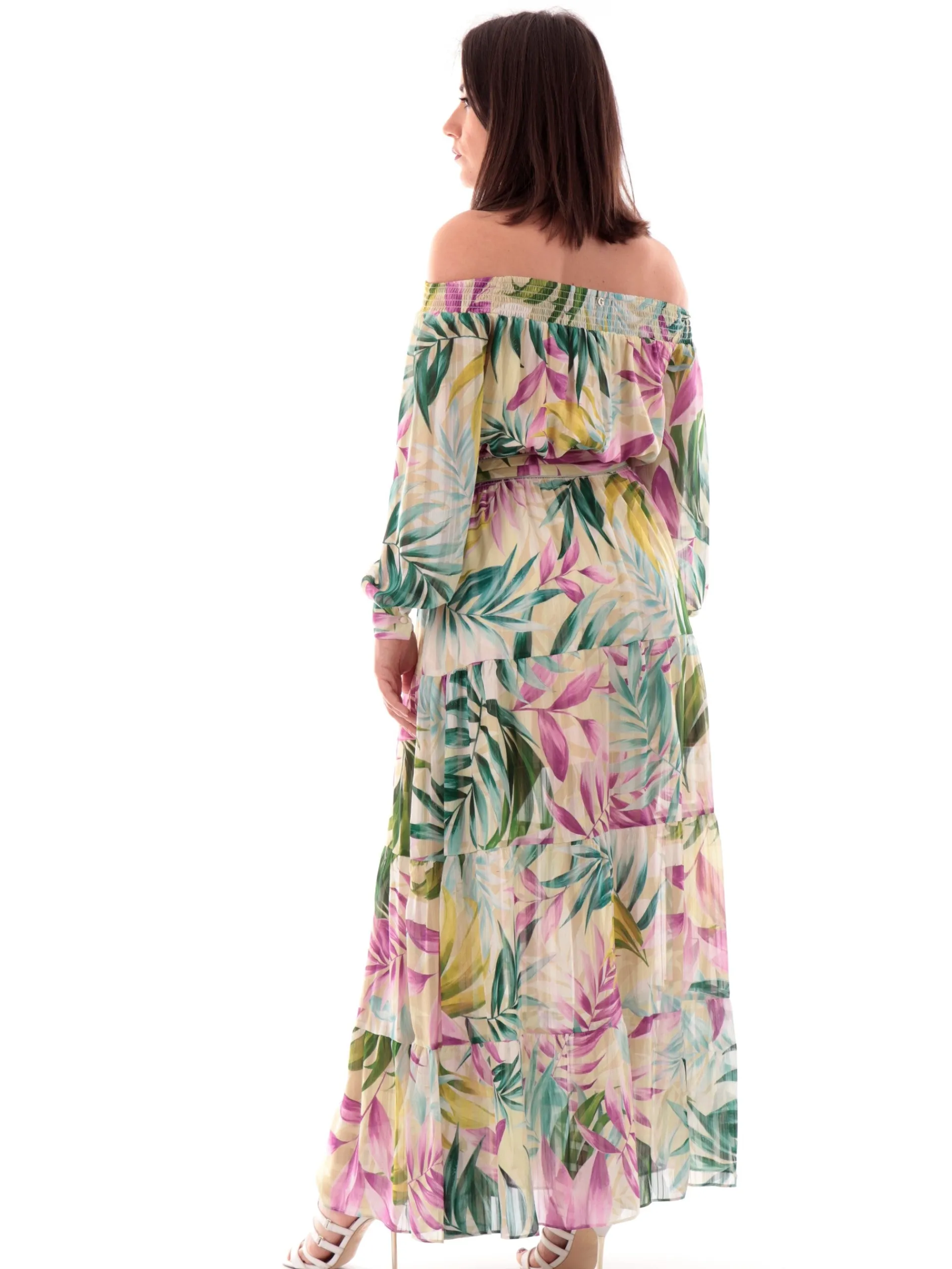 GUESS Vestiti*Vestito Lungo a fiori da donna con spalle scoperte Josee off shoulder W5GK16WH9Z2P8FY