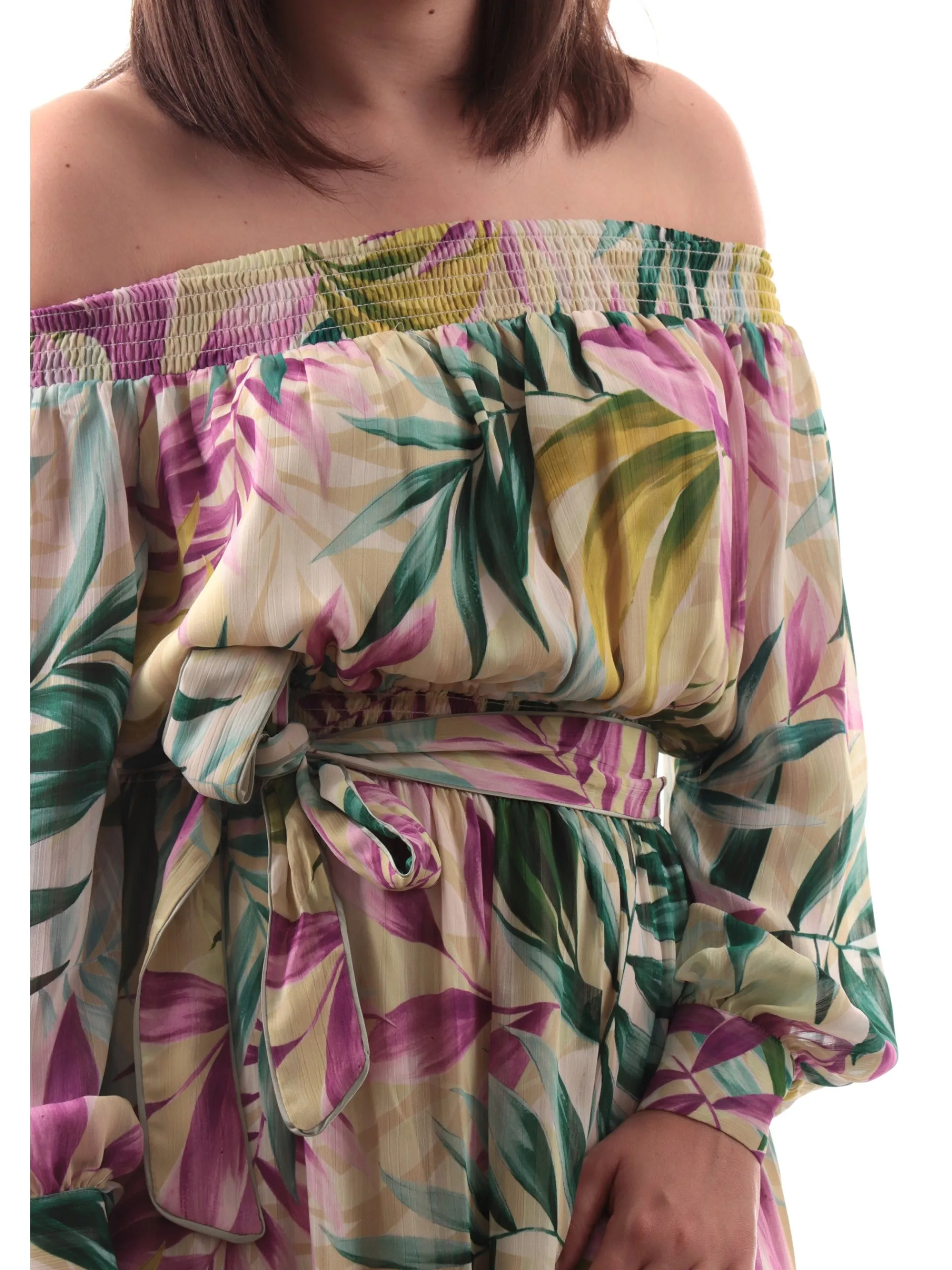 GUESS Vestiti*Vestito Lungo a fiori da donna con spalle scoperte Josee off shoulder W5GK16WH9Z2P8FY