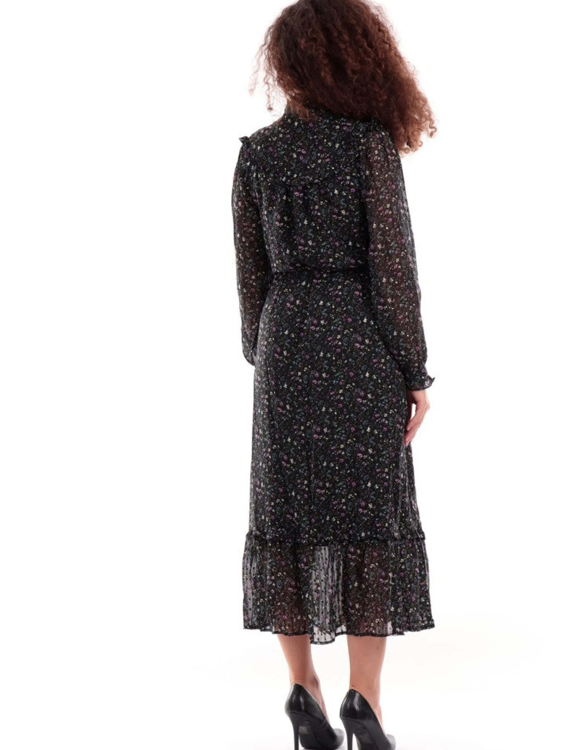 MOLLYBRACKEN Vestiti*Vestito Lungo Molly Bracken Nero a Fiori da Donna LA1199BH