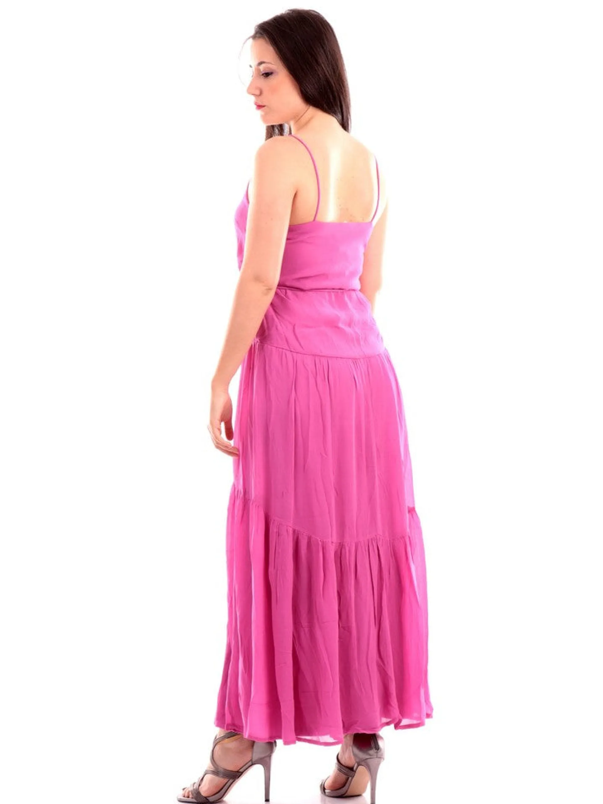 ONLY Vestiti*Vestito Lungo Fucsia Svasato con Bretelle 15255183SUPERPI