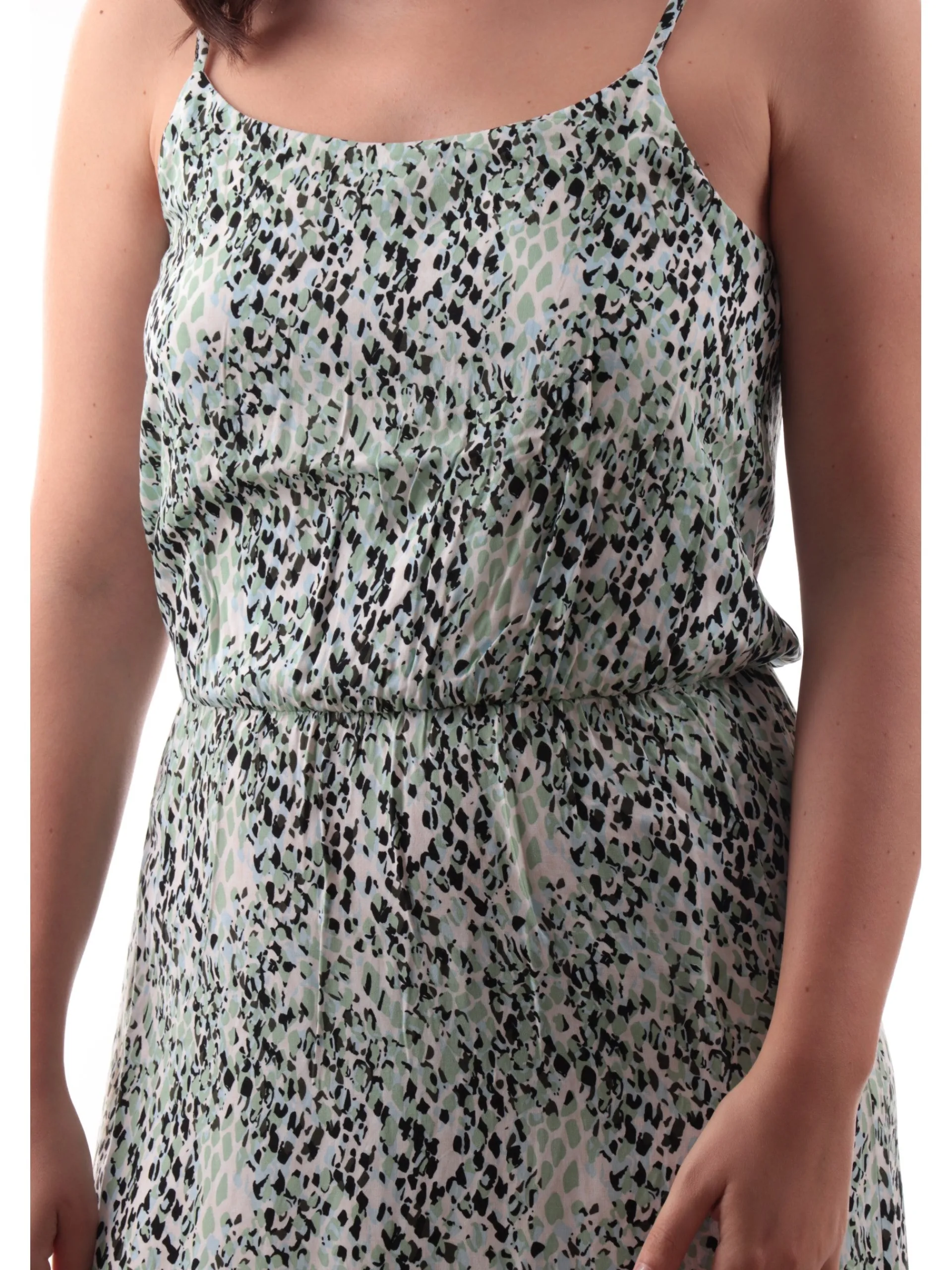 ONLY Vestiti*Vestito lungo spalle scoperte verde animalier da donna 15222217